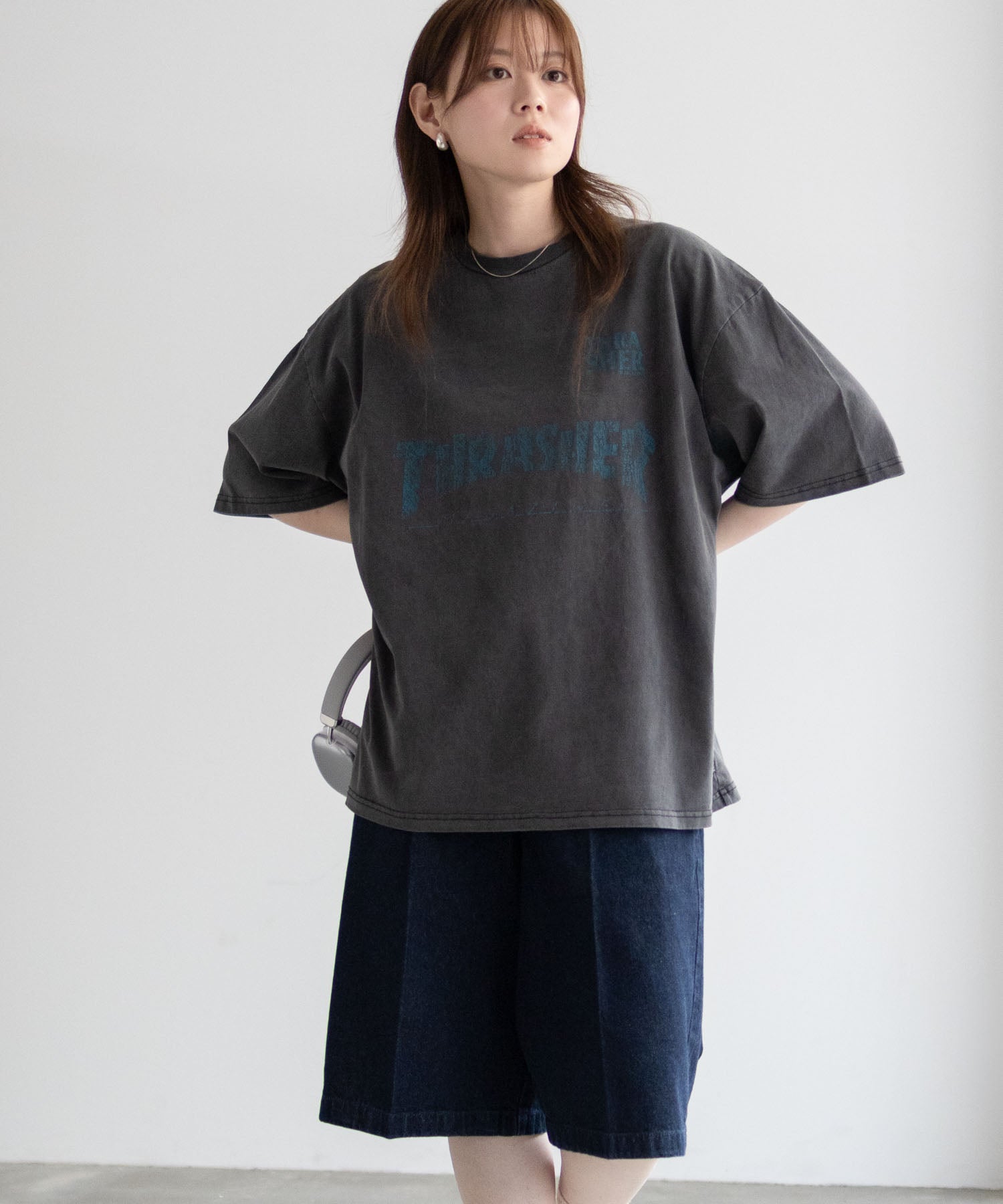 スラッシャー THRASHER ゲームロゴ半袖Tシャツ （ブルー） ブルー