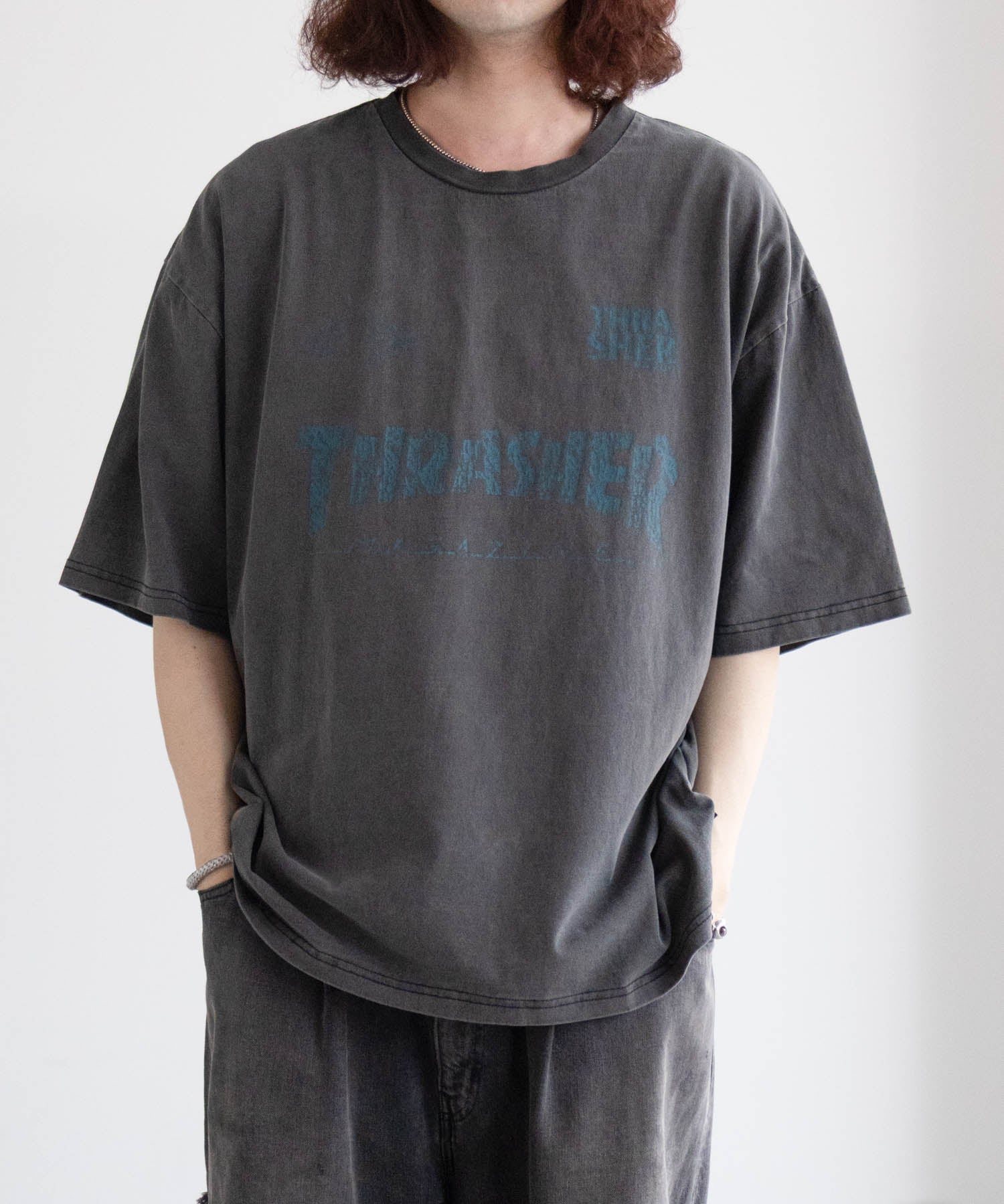 スラッシャー THRASHER ゲームロゴ半袖Tシャツ （ブルー） ブルー