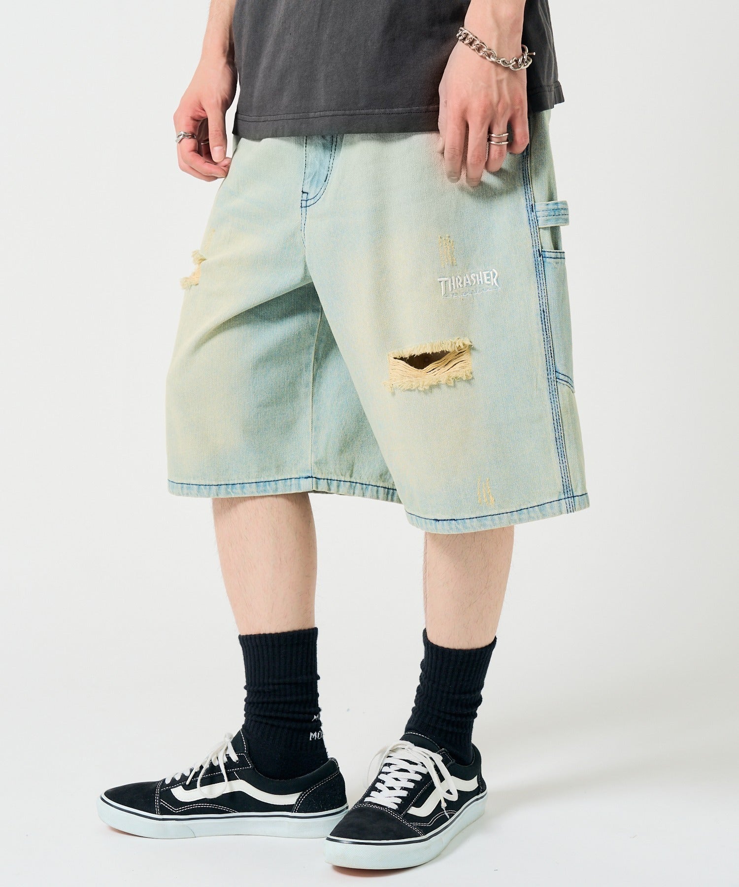 スラッシャー THRASHER 【THRASHER】ペインターデニムショーツ 017060 （ブルー系その他） ブルー系その他