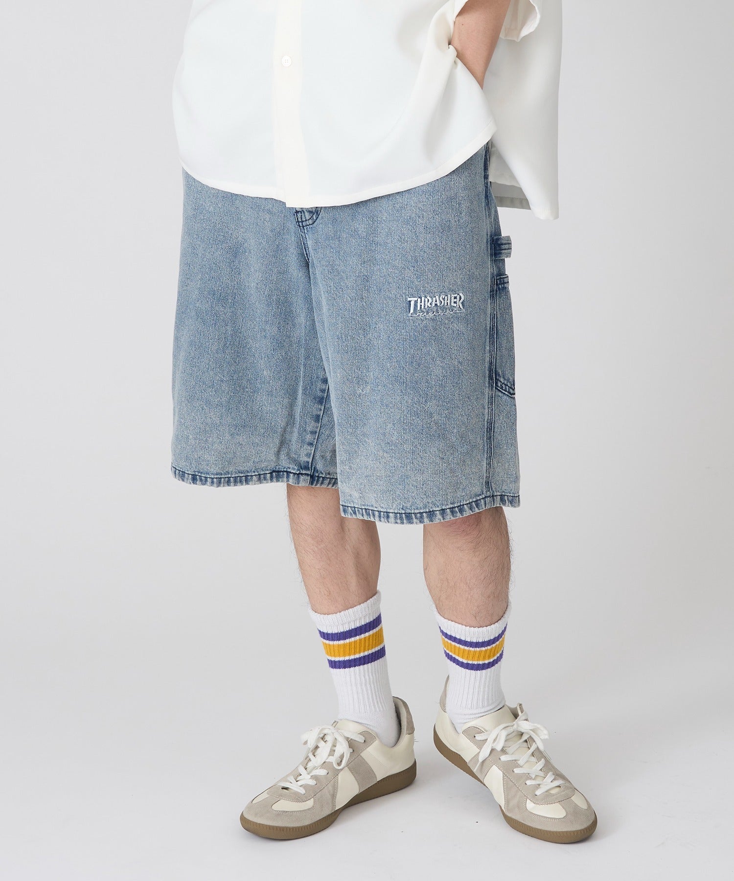 スラッシャー THRASHER ペインターデニムショーツ 017060 （サックスブルー） サックスブルー