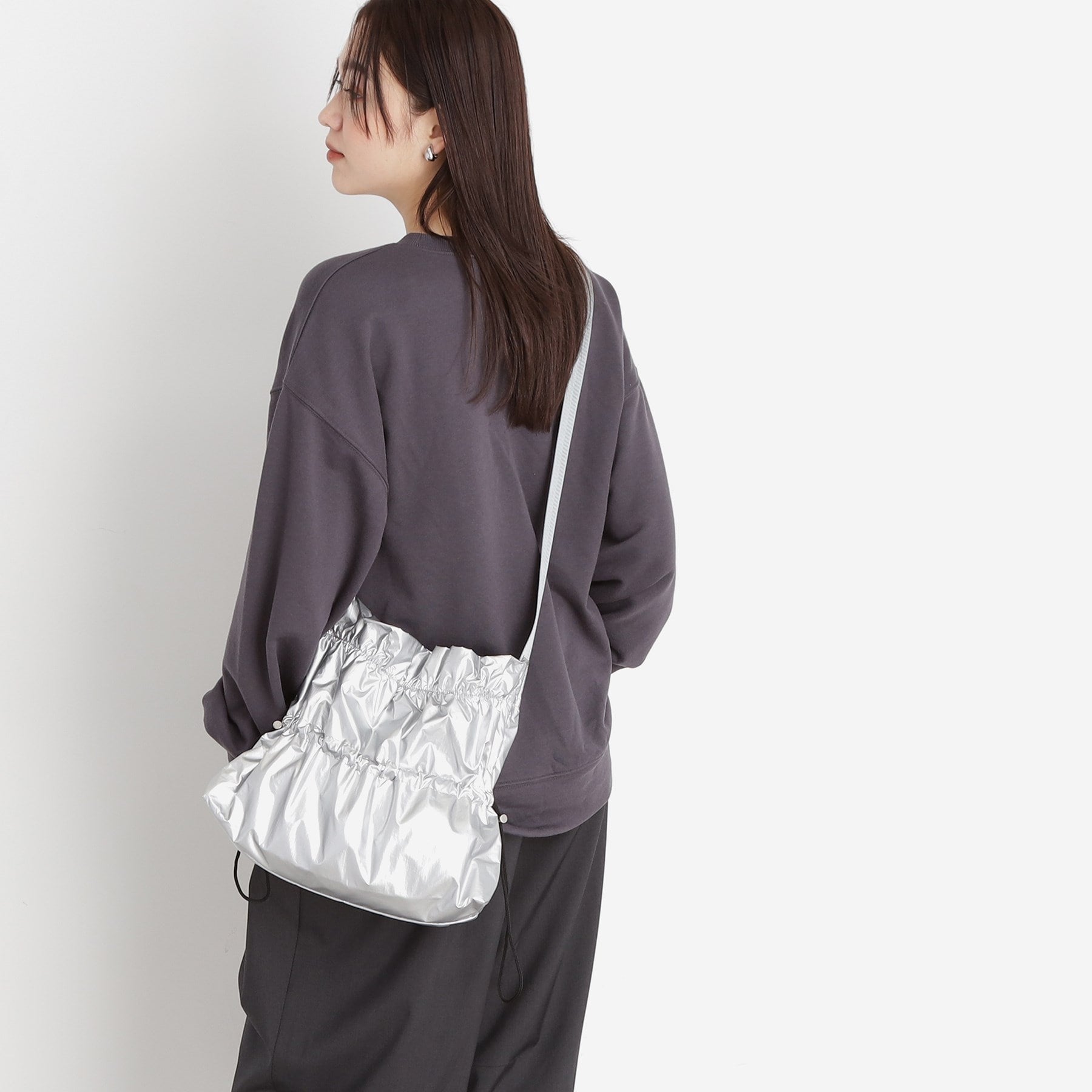 ザ ショップ ティーケー  (ウィメン) THE SHOP TK(Women) メタルシャーリングトートバッグ （ブラック(019)） ブラック(019)
