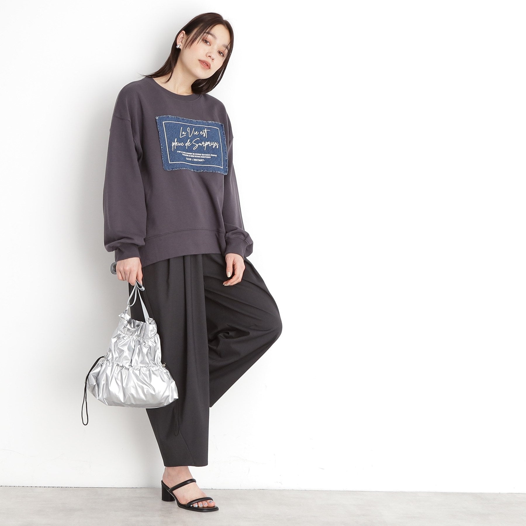 ザ ショップ ティーケー  (ウィメン) THE SHOP TK(Women) メタルシャーリングトートバッグ （ブラック(019)） ブラック(019)