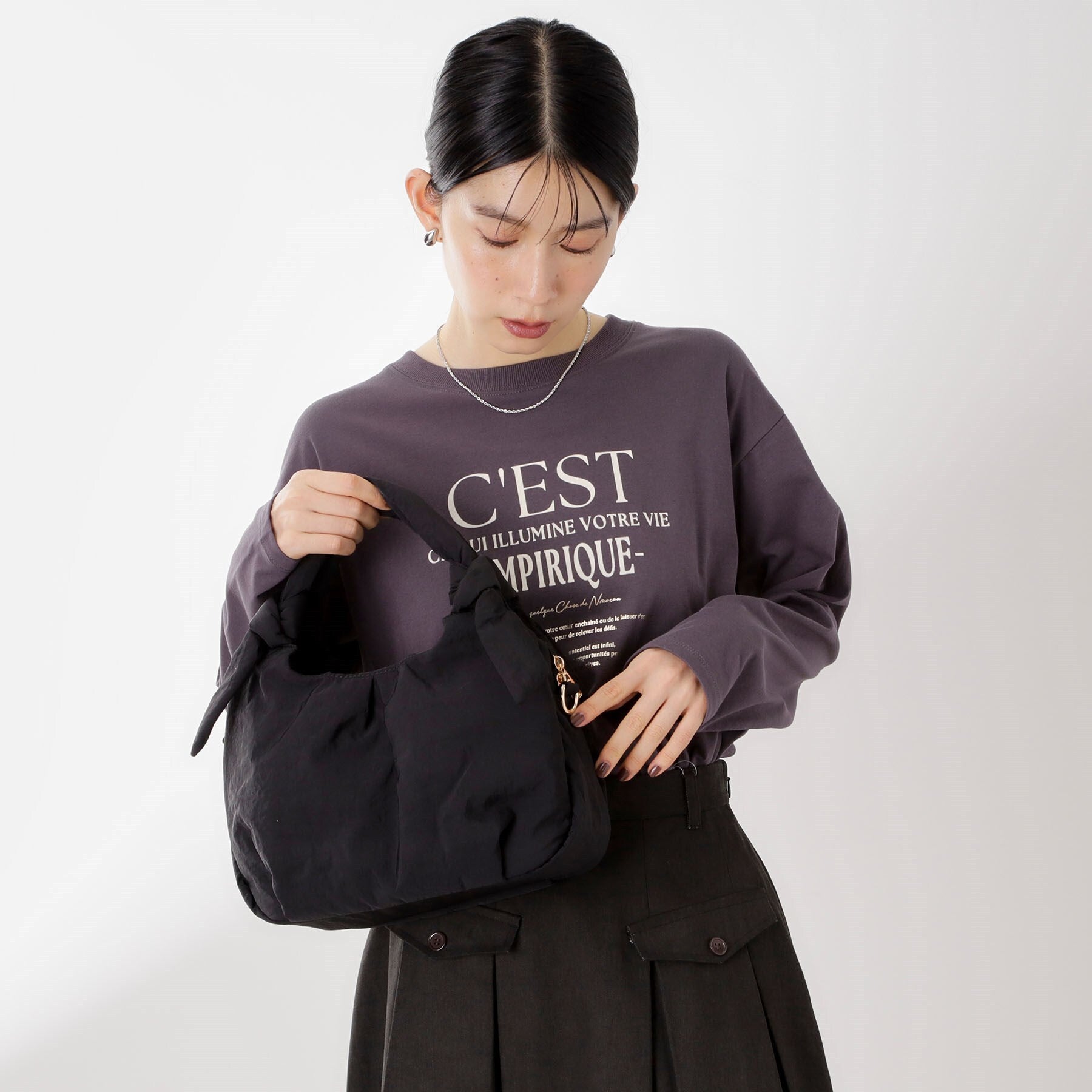 ザ ショップ ティーケー  (ウィメン) THE SHOP TK(Women) ロゴショルダー付きナイロンミニボストン （ブラック(019)） ブラック(019)
