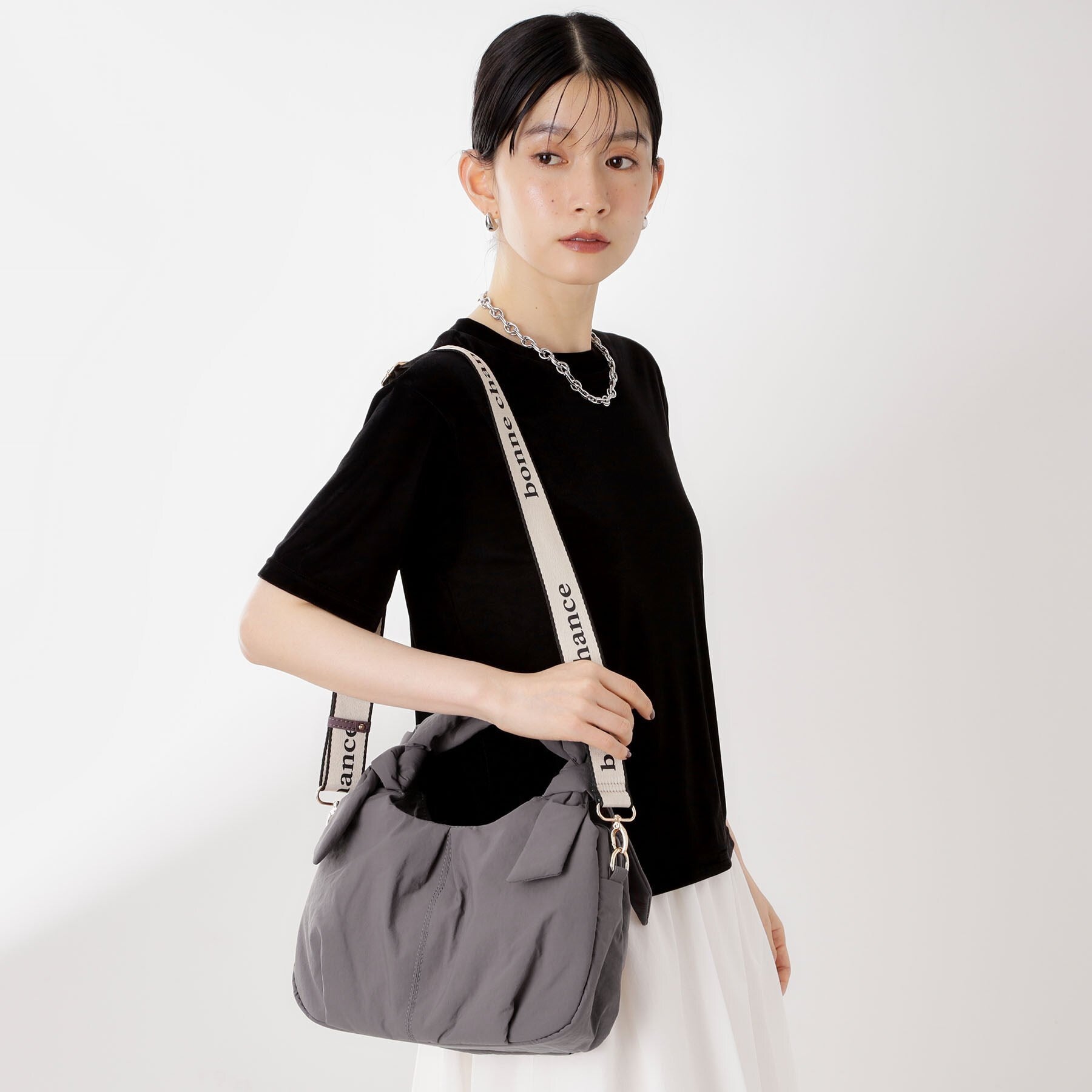 ザ ショップ ティーケー  (ウィメン) THE SHOP TK(Women) ロゴショルダー付きナイロンミニボストン （ブラック(019)） ブラック(019)