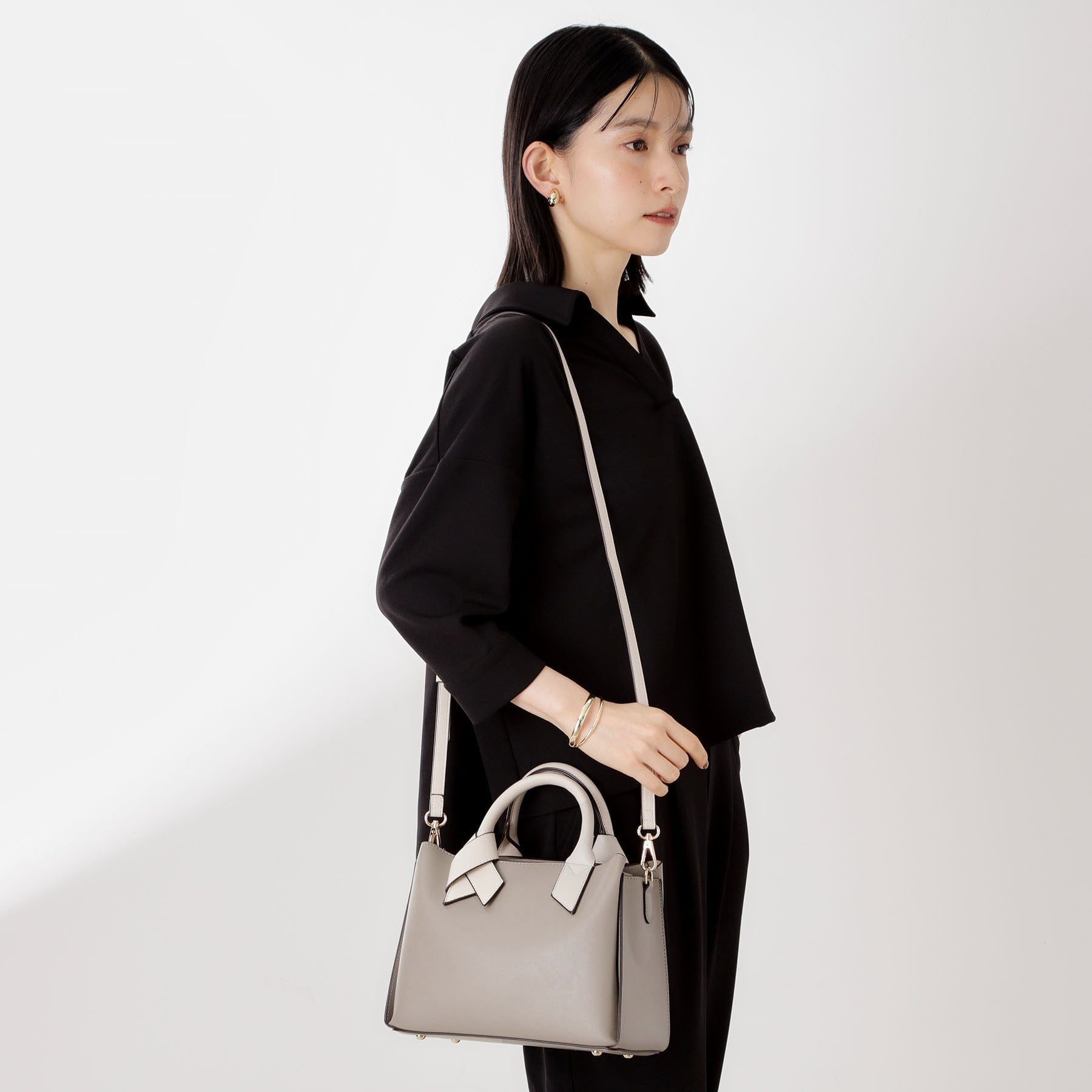 ザ ショップ ティーケー  (ウィメン) THE SHOP TK(Women) バイカラー合皮ショルダーバッグ （トープ(054)） トープ(054)