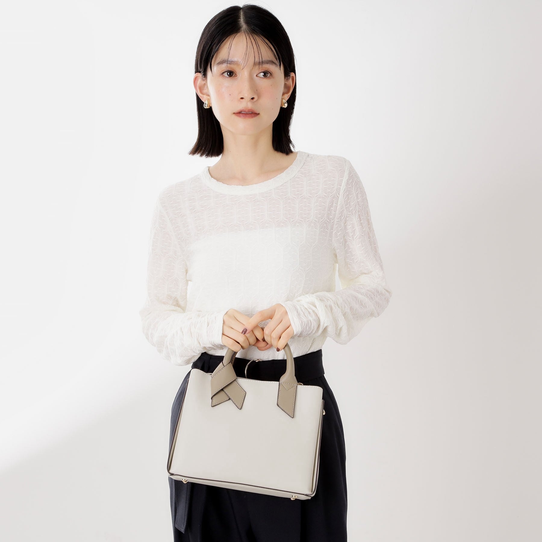 ザ ショップ ティーケー  (ウィメン) THE SHOP TK(Women) バイカラー合皮ショルダーバッグ （アイボリー(004)） アイボリー(004)