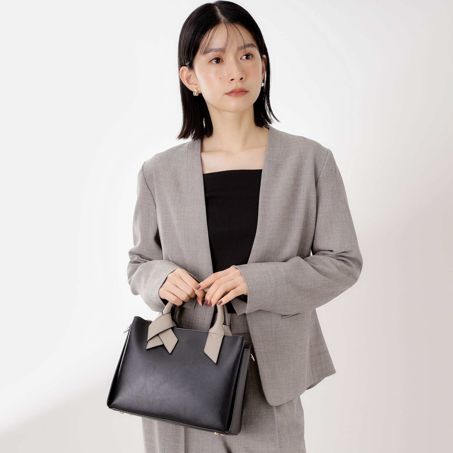 ザ ショップ ティーケー  (ウィメン) THE SHOP TK(Women) バイカラー合皮ショルダーバッグ （ブラック(019)） ブラック(019)