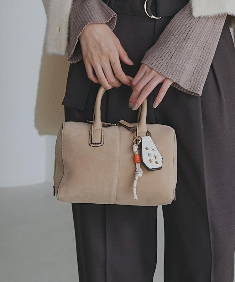 ザ ショップ ティーケー  (ウィメン) THE SHOP TK(Women) チャーム付きスエードミニボストンバッグ （ベージュ(052)） ベージュ(052)