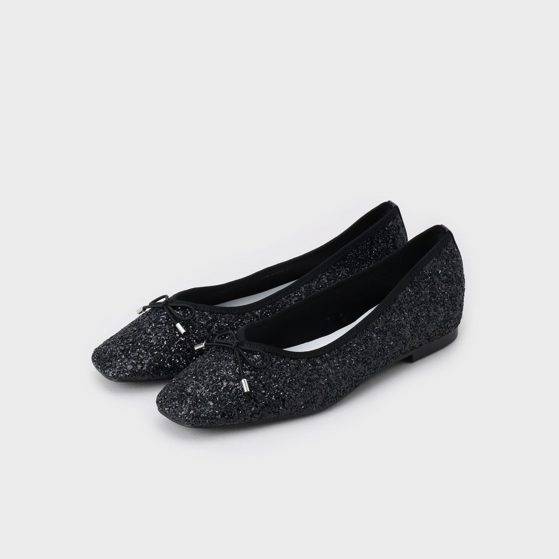ザ ショップ ティーケー  (ウィメン) THE SHOP TK(Women) グリッターラメバレエスクエアトゥー （ブラック(019)） ブラック(019)