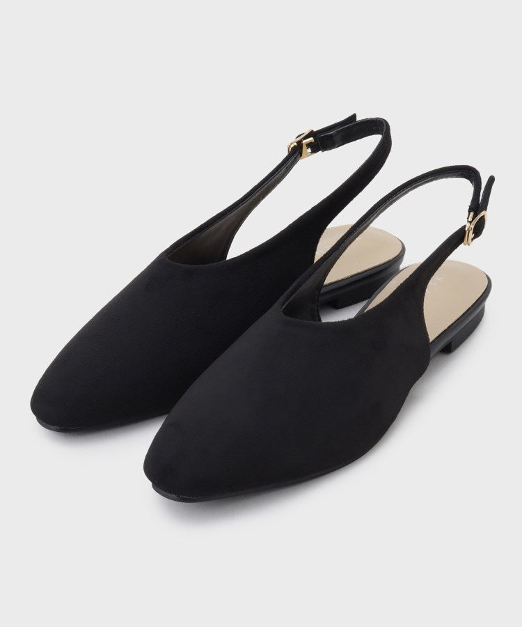 ザ ショップ ティーケー  (ウィメン) THE SHOP TK(Women) スエードバックストラップシューズ （ブラック(419)） ブラック(419)
