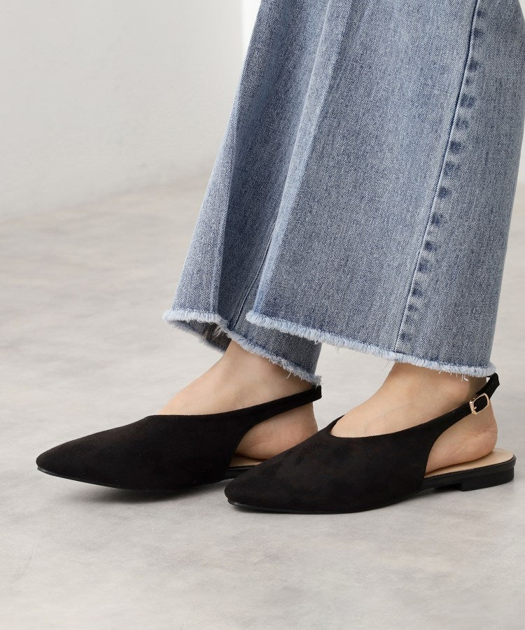ザ ショップ ティーケー  (ウィメン) THE SHOP TK(Women) スエードバックストラップシューズ （ブラック(419)） ブラック(419)