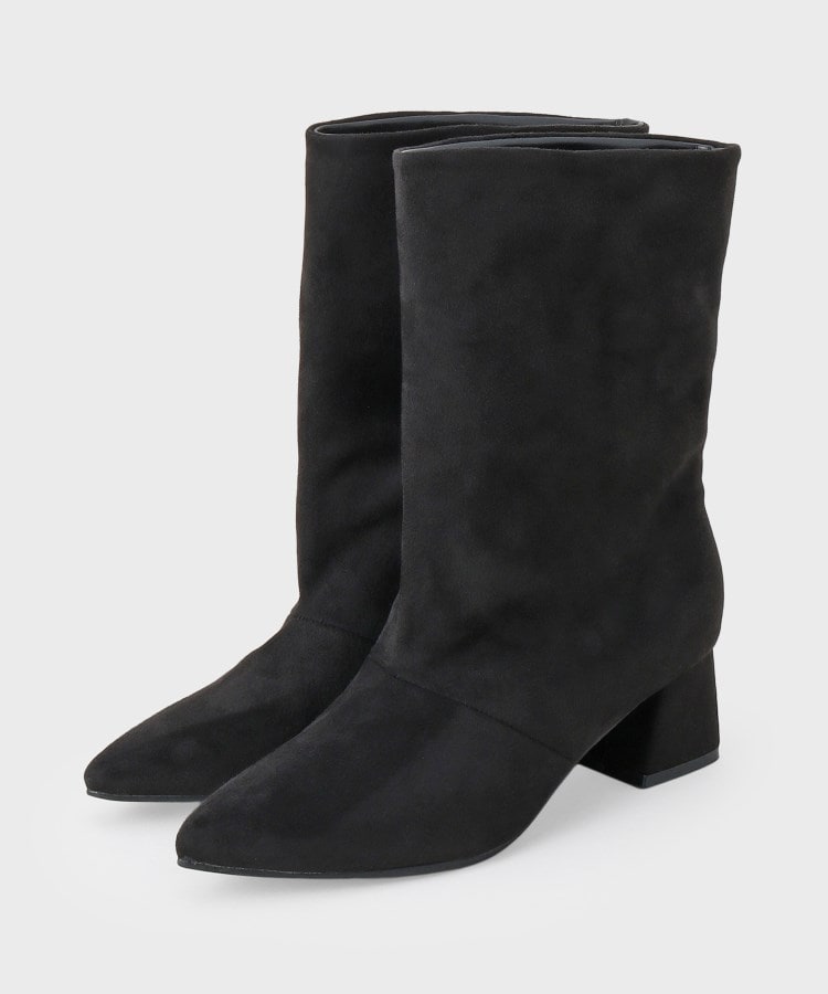 ザ ショップ ティーケー  (ウィメン) THE SHOP TK(Women) ワイドシャフトフェイクスエードブーツ （ブラック(419)） ブラック(419)