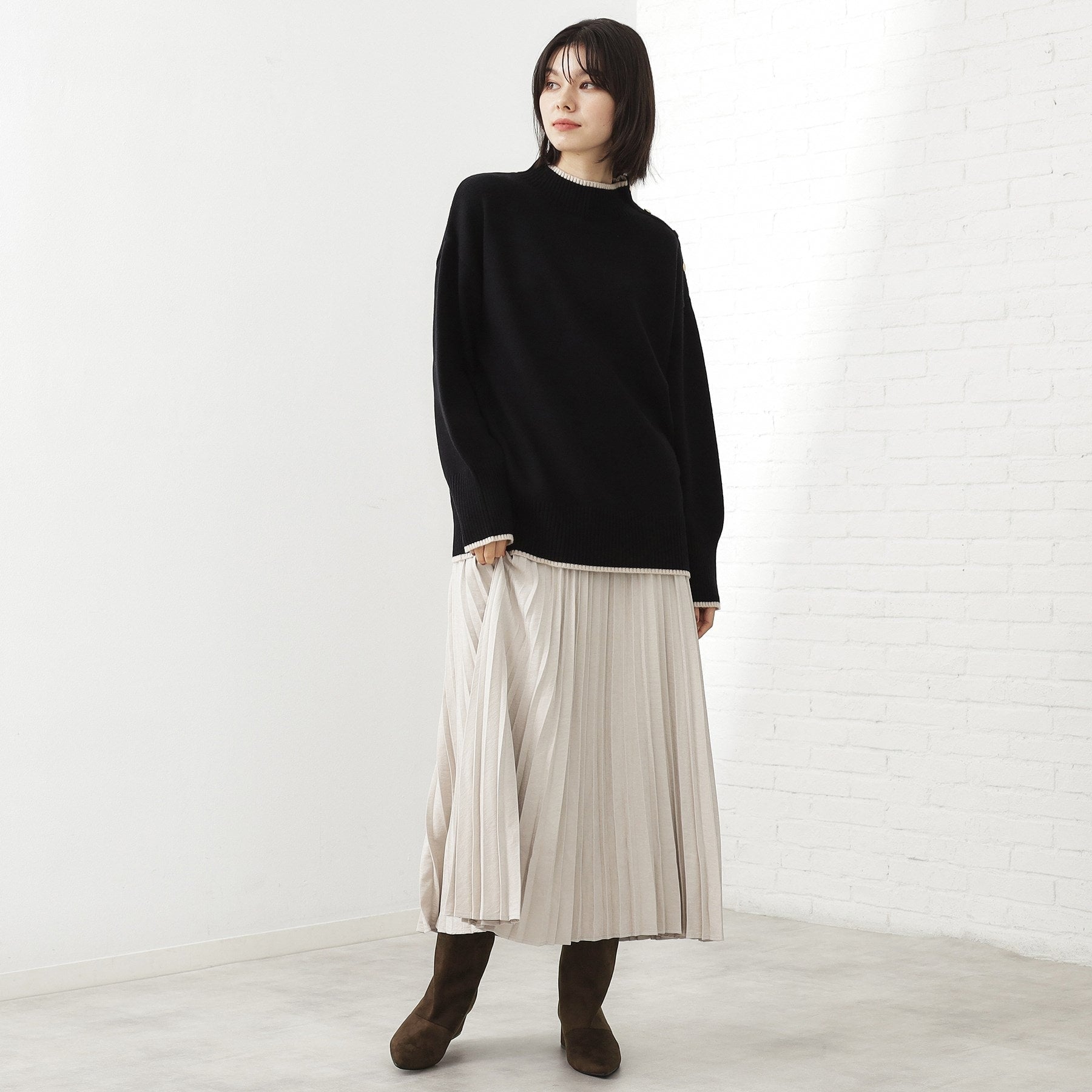 ザ ショップ ティーケー  (ウィメン) THE SHOP TK(Women) ワイドシャフトフェイクスエードブーツ （ブラウン(443)） ブラウン(443)