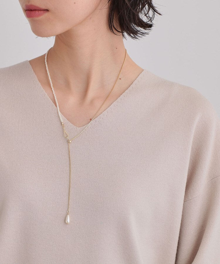 ザ ショップ ティーケー  (ウィメン) THE SHOP TK(Women) 華奢パール調Y字ネックレス （シルバー(006)） シルバー(006)