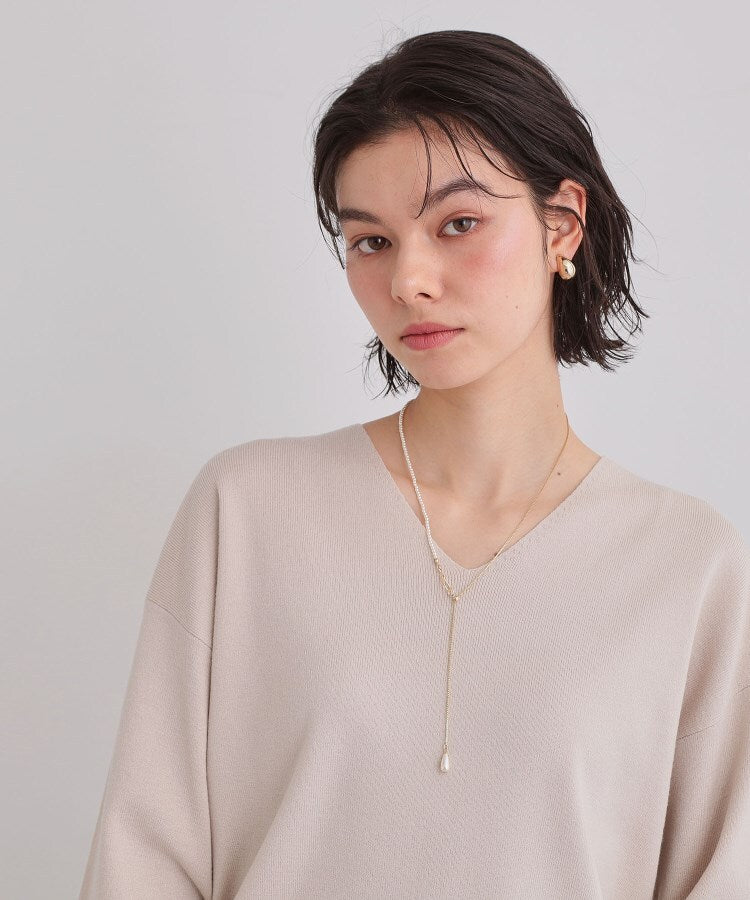 ザ ショップ ティーケー  (ウィメン) THE SHOP TK(Women) 華奢パール調Y字ネックレス （シルバー(006)） シルバー(006)