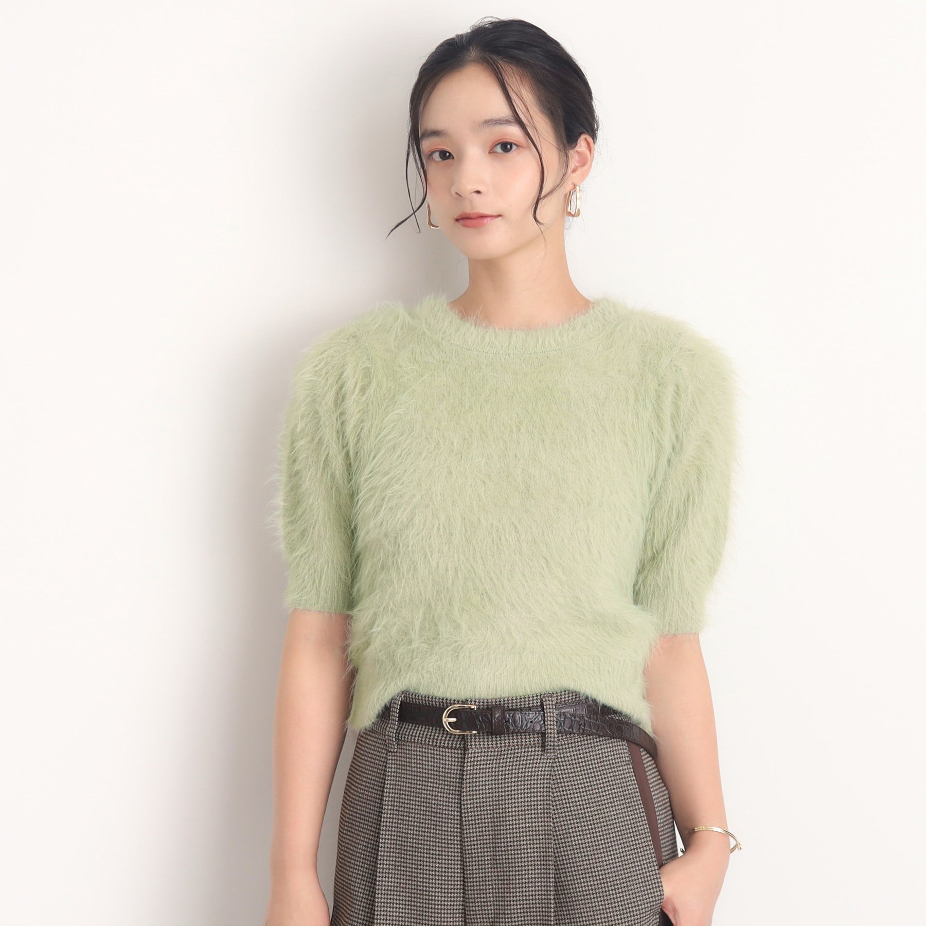 ザ ショップ ティーケー  (ウィメン) THE SHOP TK(Women) 半袖フェザーニット （グレージュ(050)） グレージュ(050)