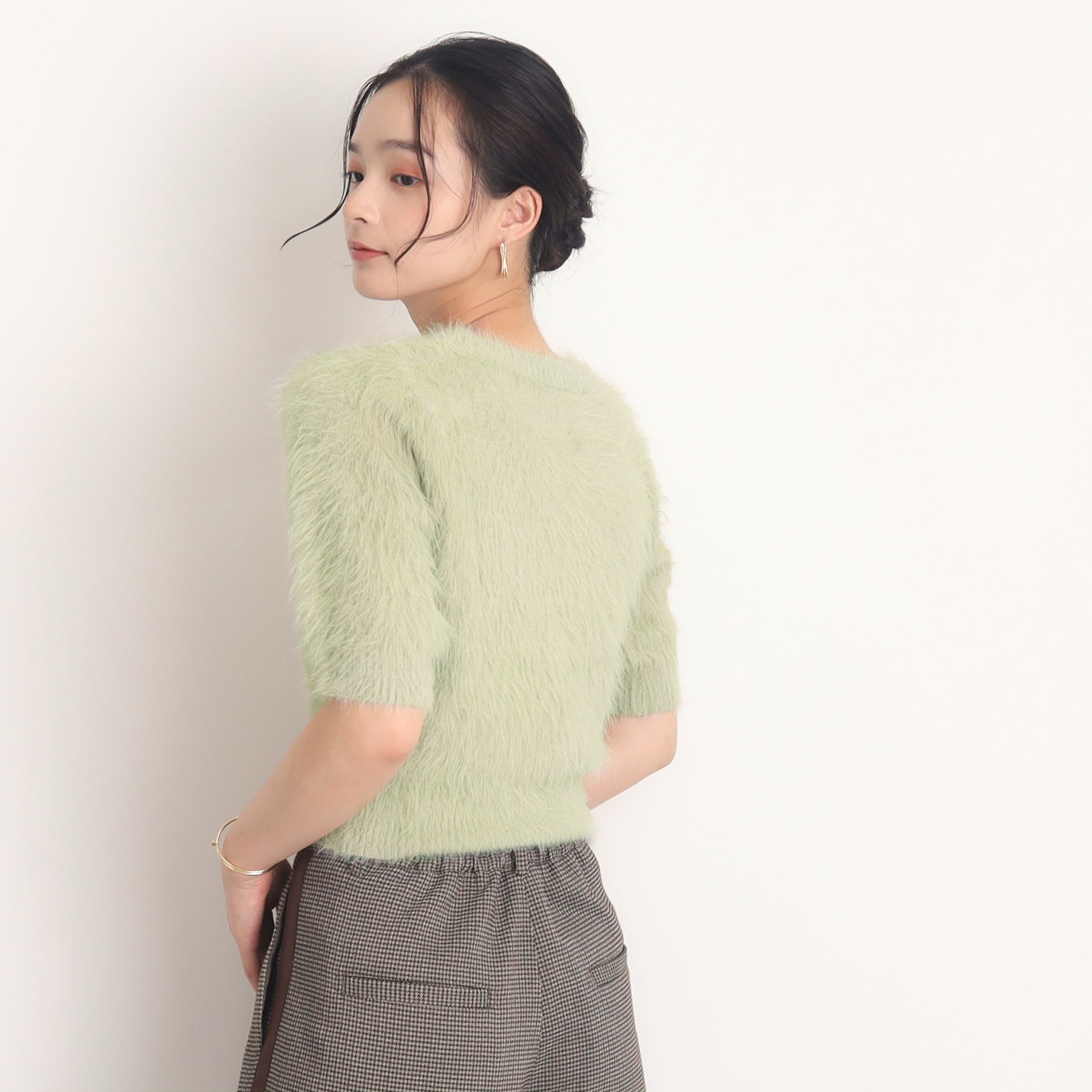 ザ ショップ ティーケー  (ウィメン) THE SHOP TK(Women) 半袖フェザーニット （グレージュ(050)） グレージュ(050)