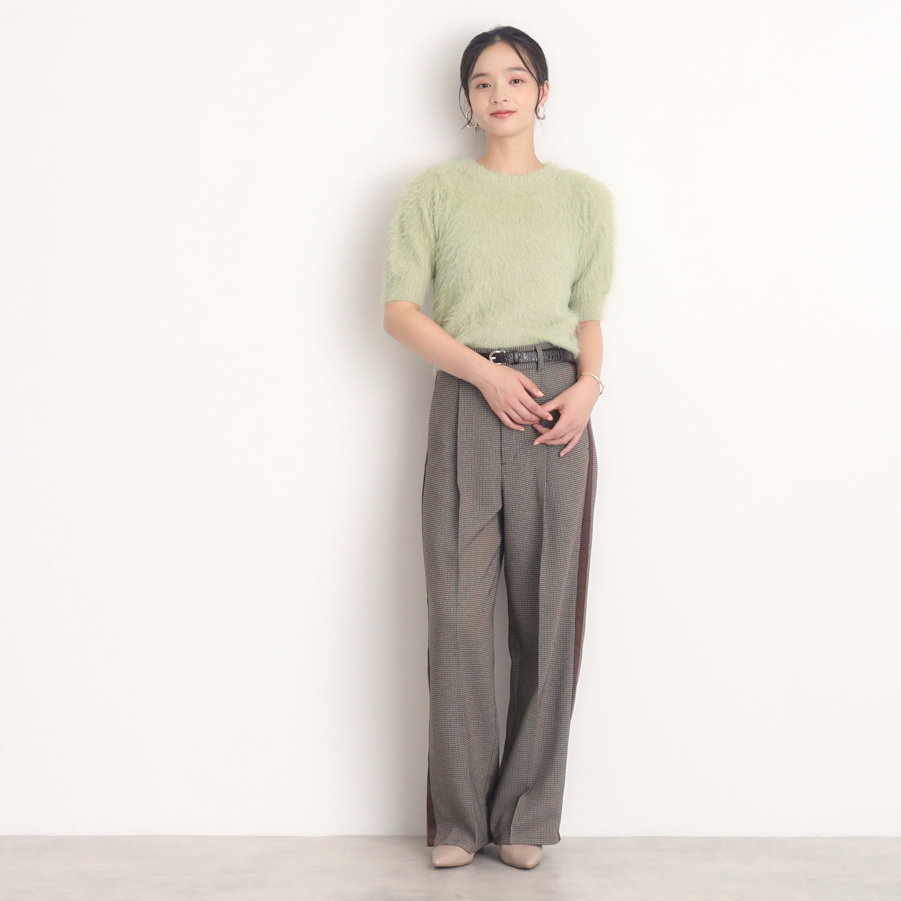 ザ ショップ ティーケー  (ウィメン) THE SHOP TK(Women) 半袖フェザーニット （グレージュ(050)） グレージュ(050)