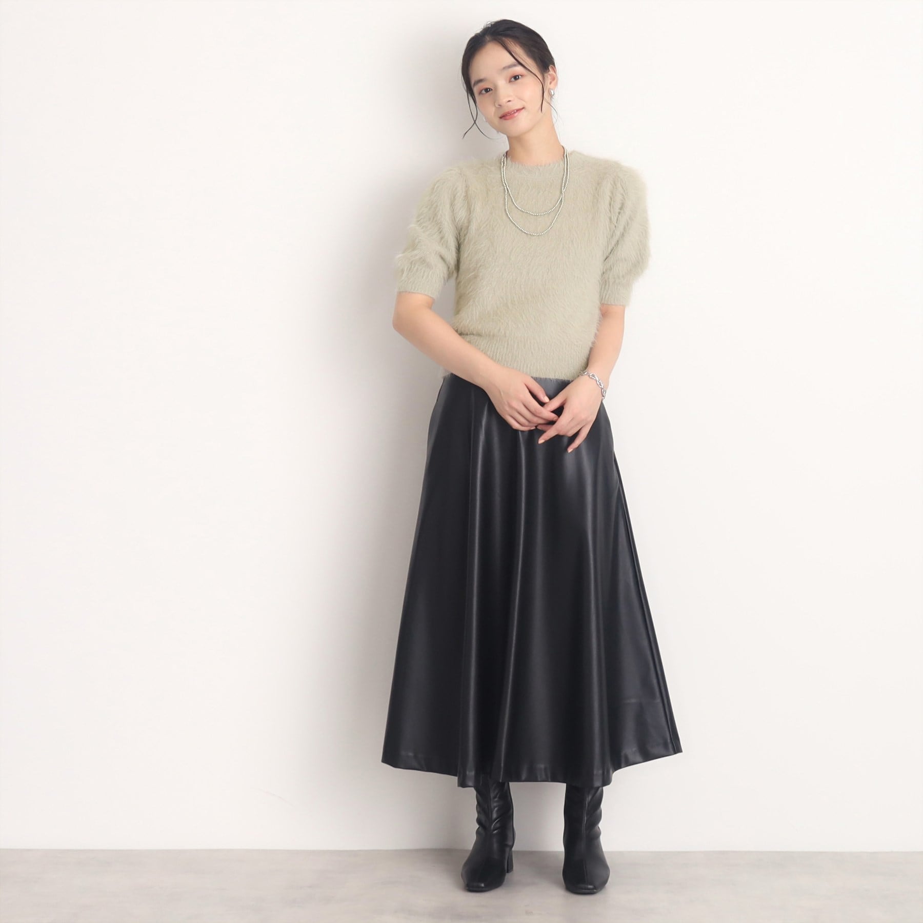 ザ ショップ ティーケー  (ウィメン) THE SHOP TK(Women) 半袖フェザーニット （グレージュ(050)） グレージュ(050)
