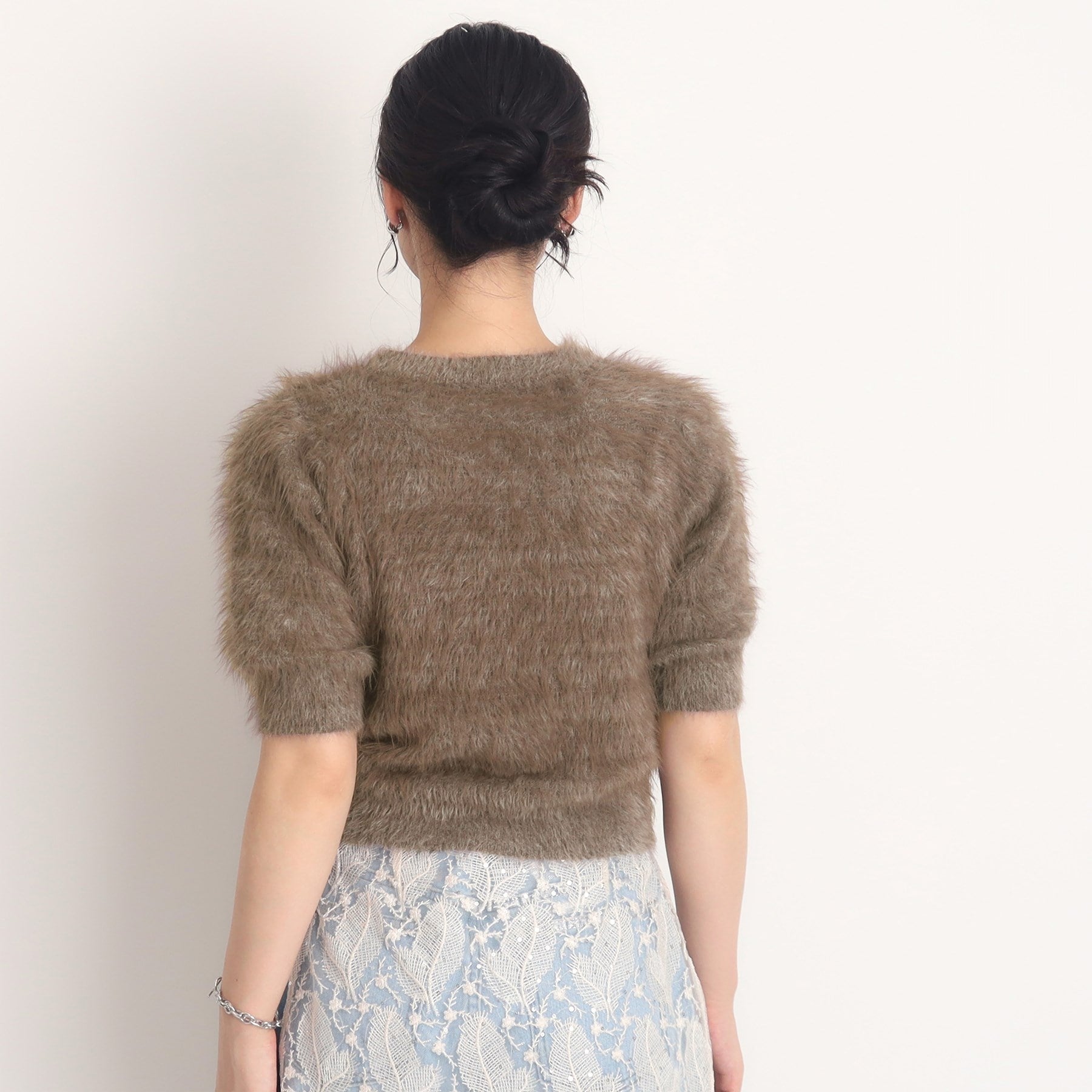 ザ ショップ ティーケー  (ウィメン) THE SHOP TK(Women) 半袖フェザーニット （グレージュ(050)） グレージュ(050)