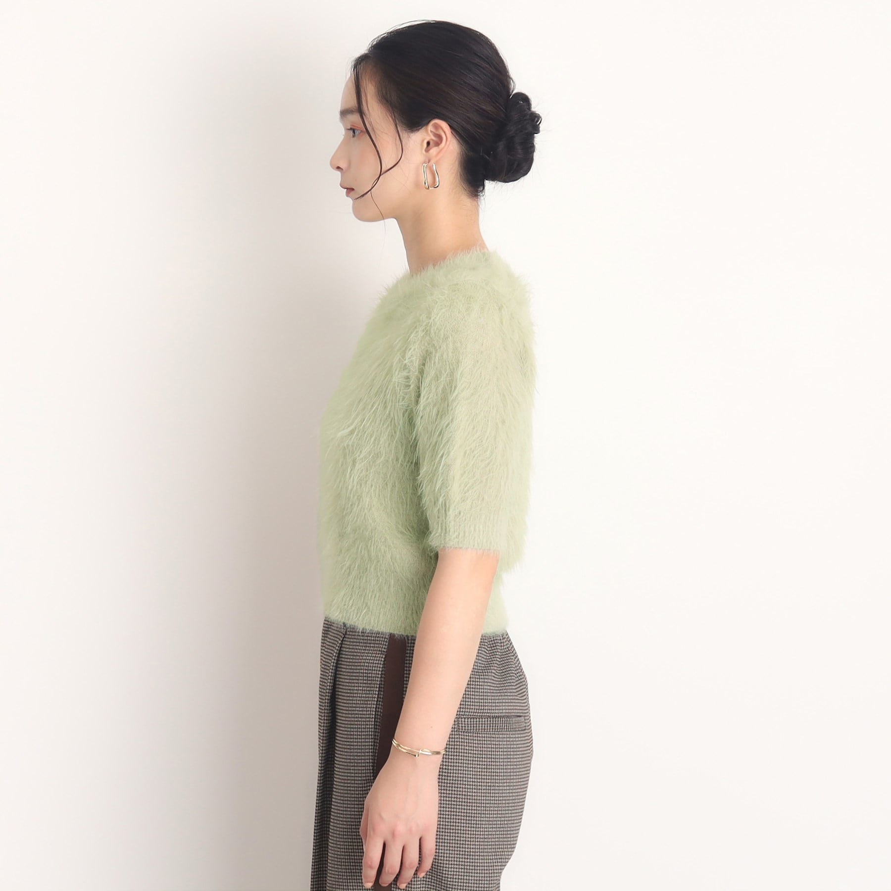 ザ ショップ ティーケー  (ウィメン) THE SHOP TK(Women) 半袖フェザーニット （グレージュ(050)） グレージュ(050)