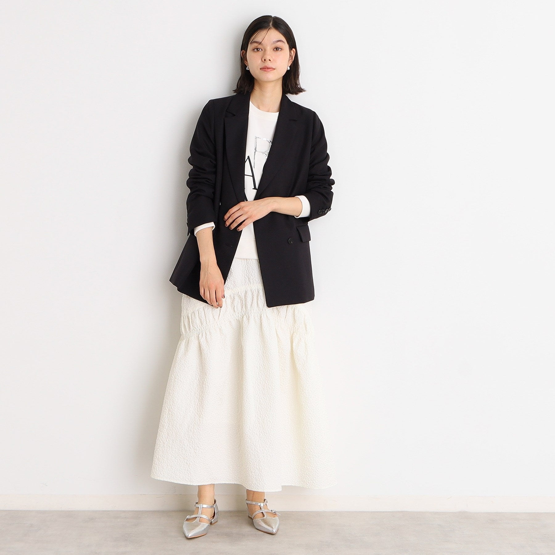 ザ ショップ ティーケー (ウィメン) THE SHOP TK(Women) ぽこぽこ切替スカート （オフホワイト(003)） オフホワイト(003)