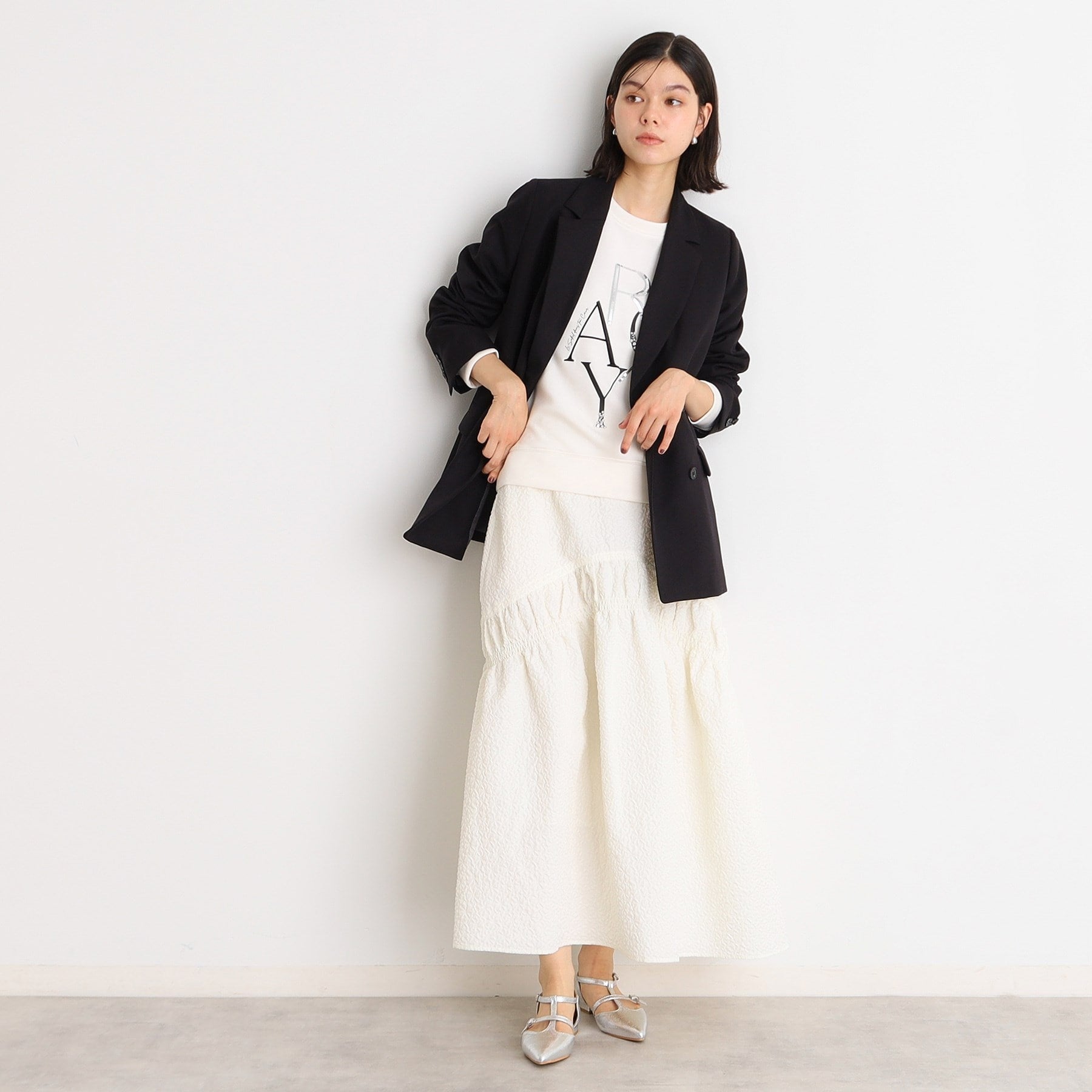 ザ ショップ ティーケー (ウィメン) THE SHOP TK(Women) ぽこぽこ切替スカート （オフホワイト(003)） オフホワイト(003)