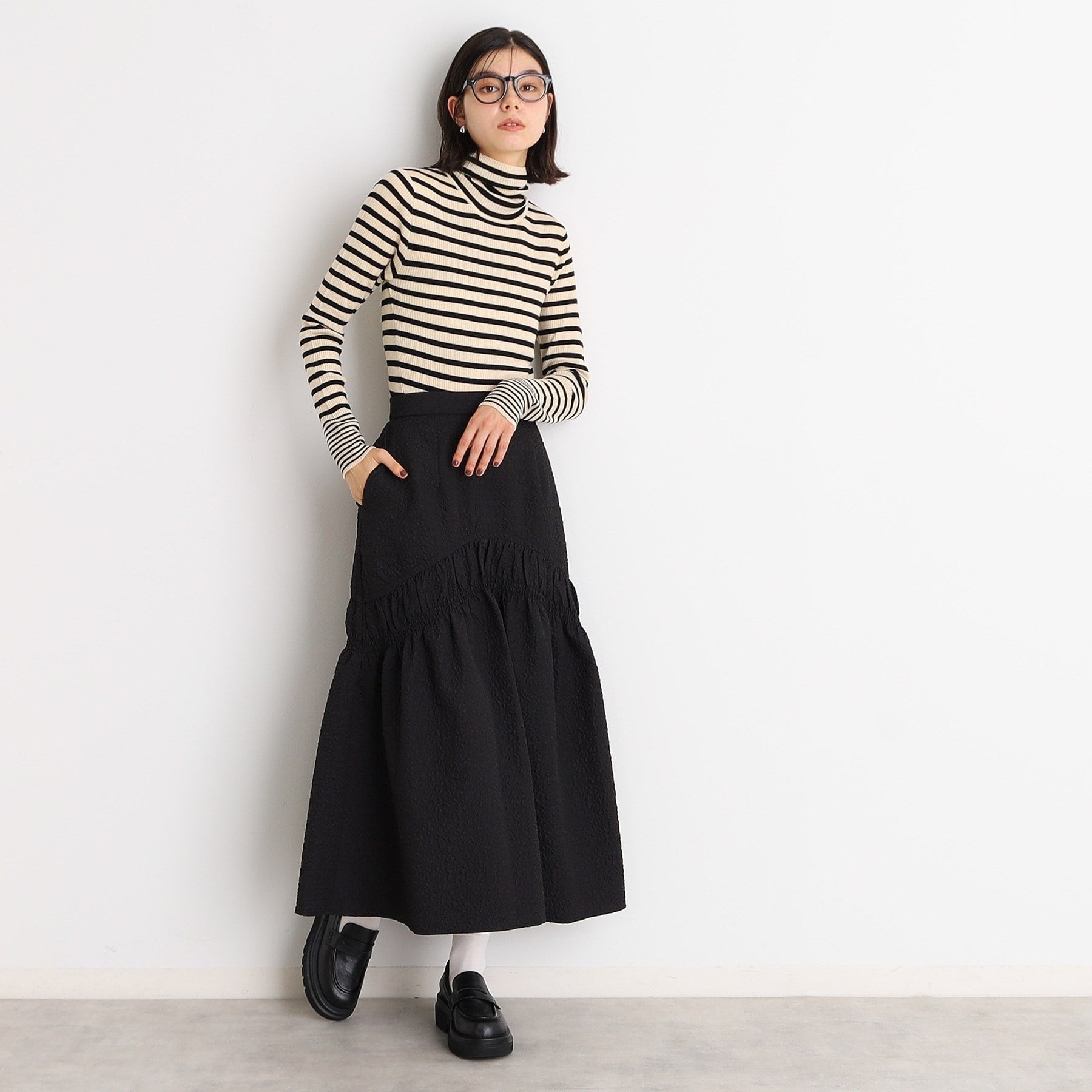 ザ ショップ ティーケー (ウィメン) THE SHOP TK(Women) ぽこぽこ切替スカート （オフホワイト(003)） オフホワイト(003)