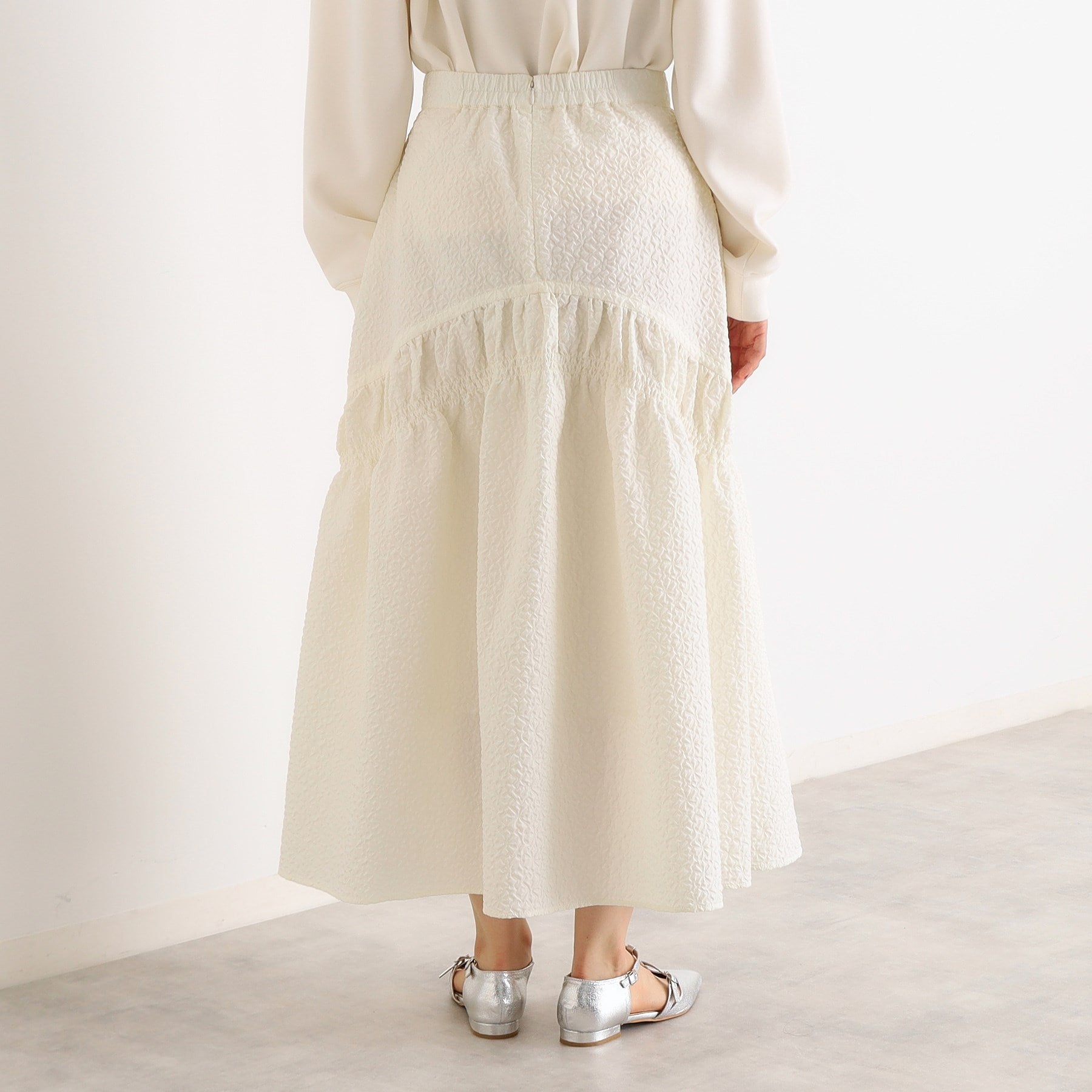 ザ ショップ ティーケー (ウィメン) THE SHOP TK(Women) ぽこぽこ切替スカート （オフホワイト(003)） オフホワイト(003)