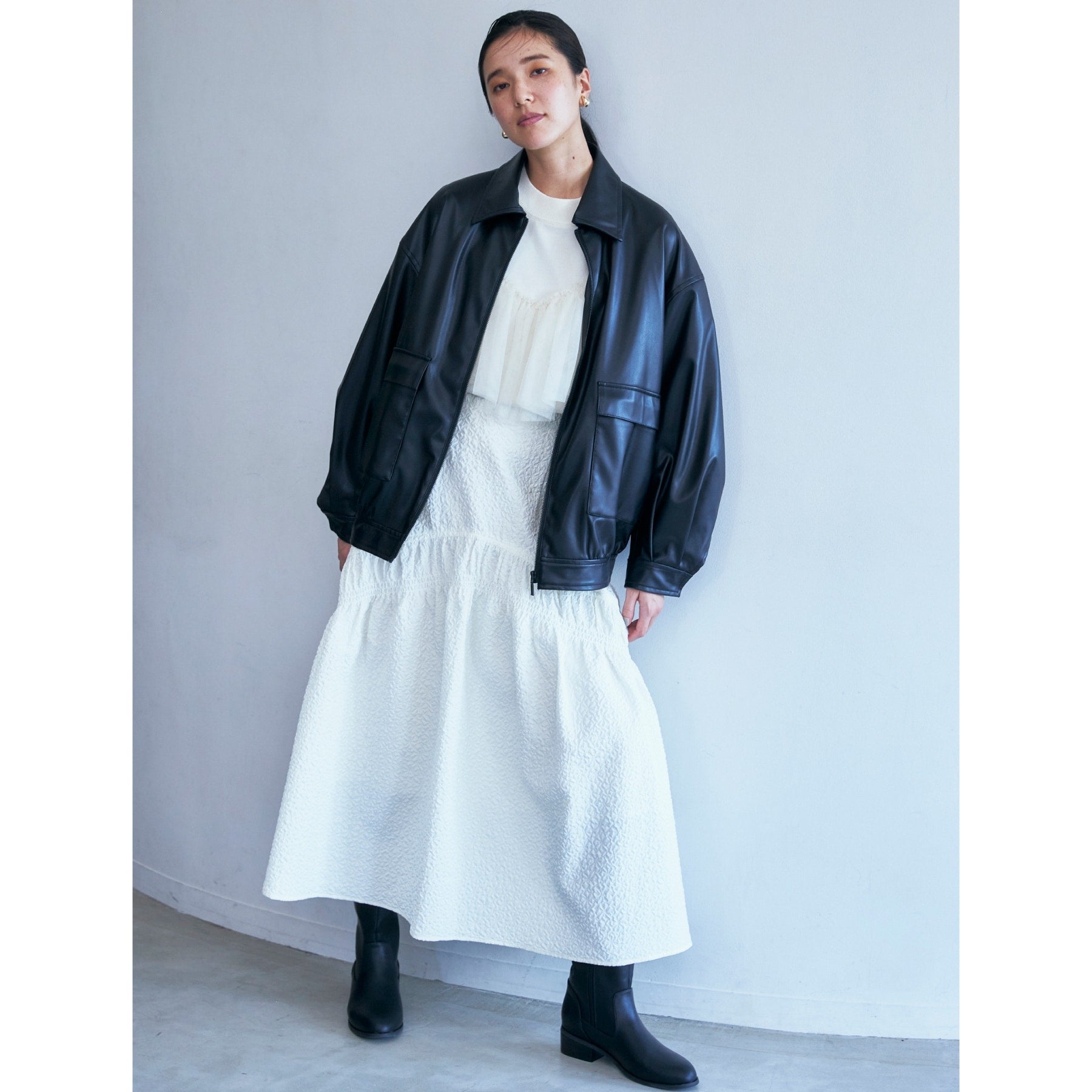 ザ ショップ ティーケー (ウィメン) THE SHOP TK(Women) ぽこぽこ切替スカート （オフホワイト(003)） オフホワイト(003)