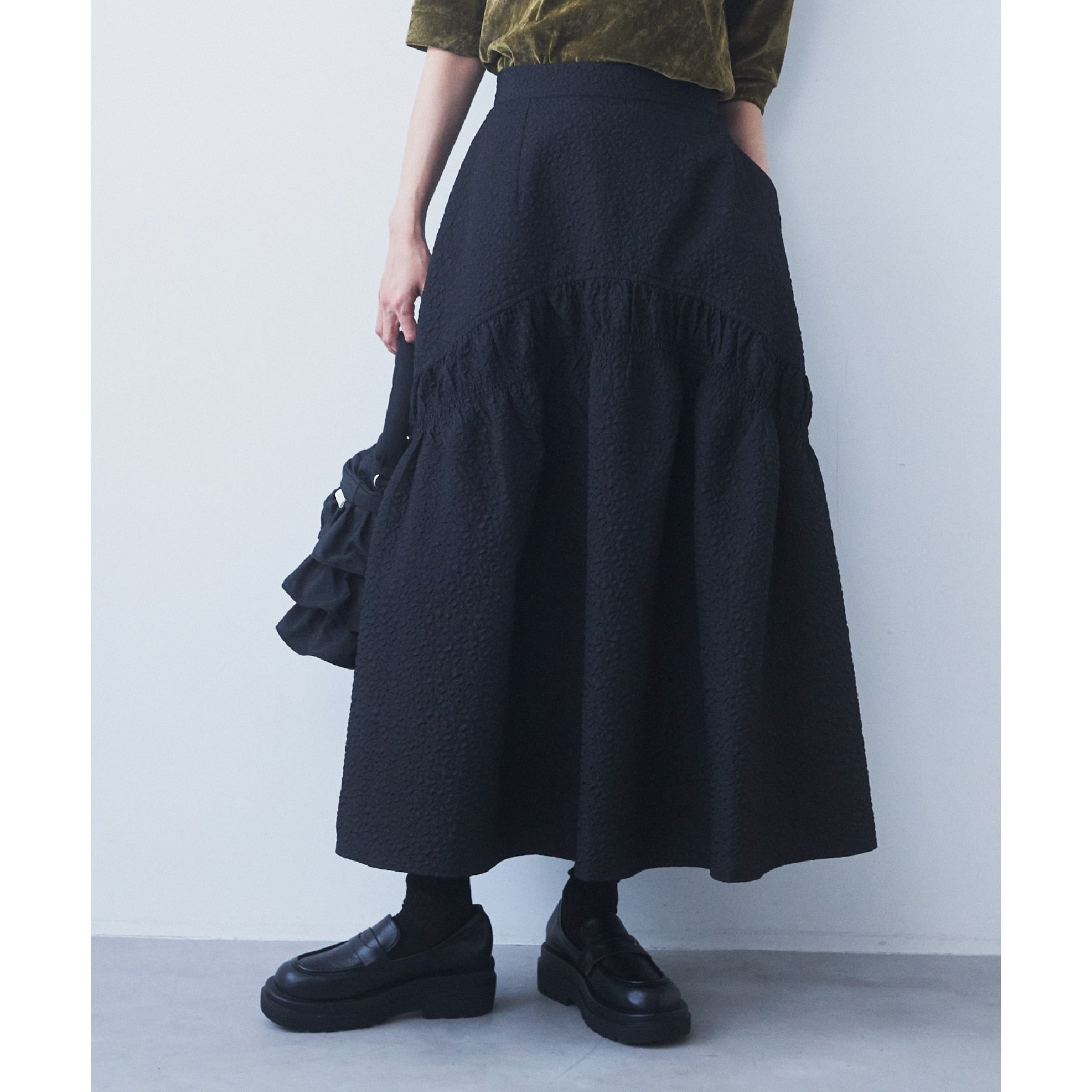 ザ ショップ ティーケー (ウィメン) THE SHOP TK(Women) ぽこぽこ切替スカート （オフホワイト(003)） オフホワイト(003)