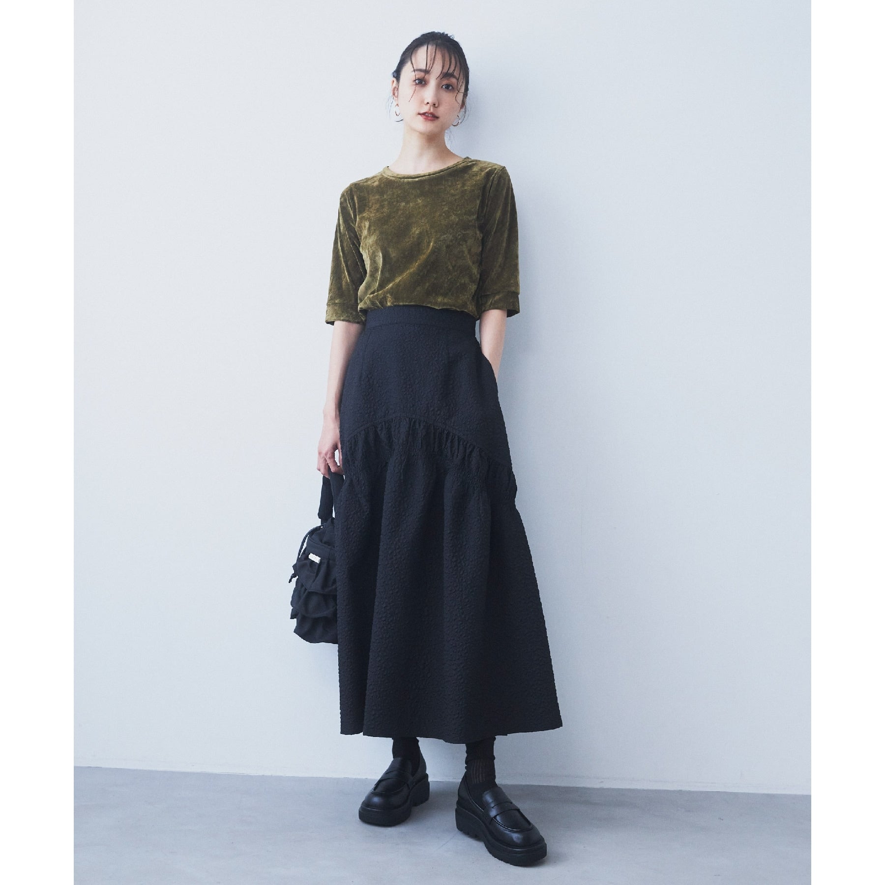 ザ ショップ ティーケー (ウィメン) THE SHOP TK(Women) ぽこぽこ切替スカート （オフホワイト(003)） オフホワイト(003)