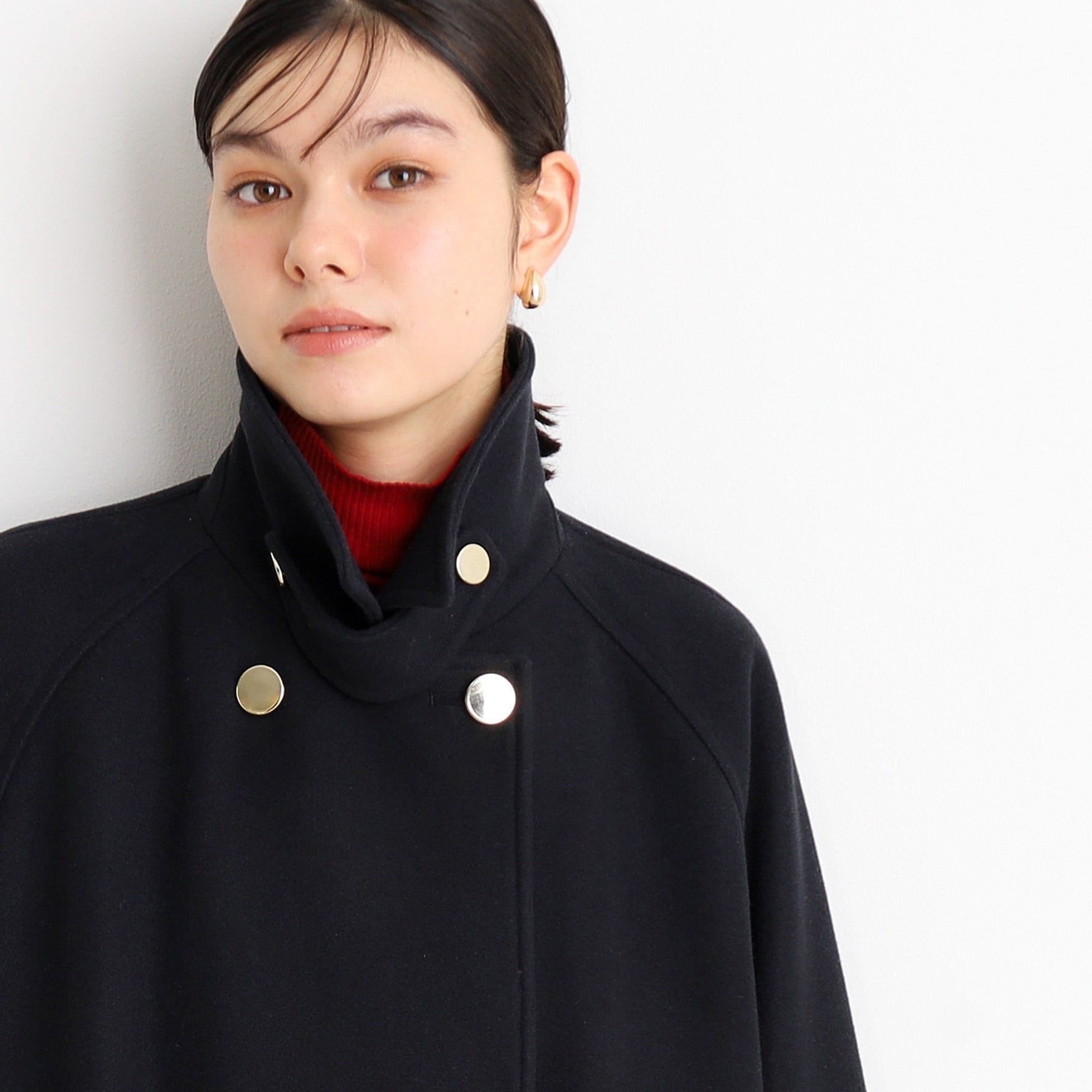 ザ ショップ ティーケー  (ウィメン) THE SHOP TK(Women) 【着映えアウター】フェイクウールスタンドコート （ネイビー(094)） ネイビー(094)