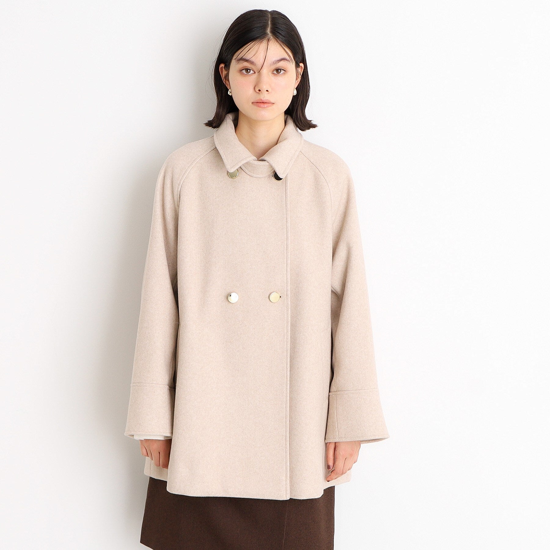 ザ ショップ ティーケー  (ウィメン) THE SHOP TK(Women) 【着映えアウター】フェイクウールスタンドコート （ネイビー(094)） ネイビー(094)