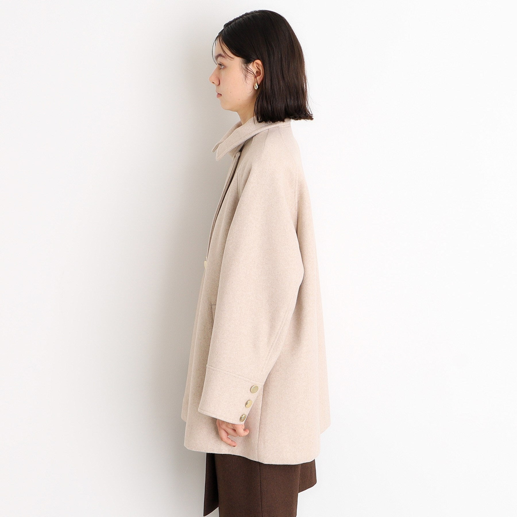ザ ショップ ティーケー  (ウィメン) THE SHOP TK(Women) 【着映えアウター】フェイクウールスタンドコート （ネイビー(094)） ネイビー(094)