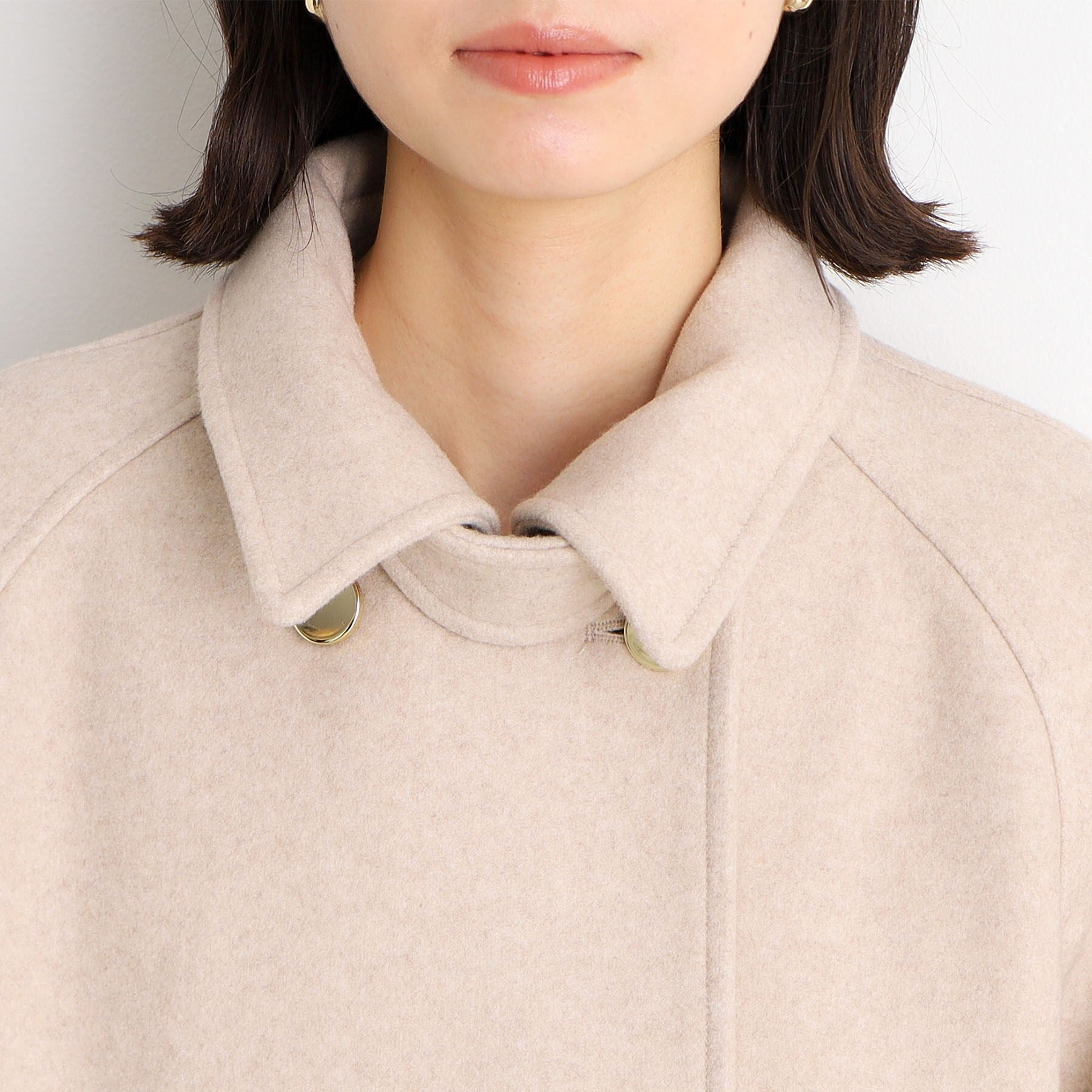 ザ ショップ ティーケー  (ウィメン) THE SHOP TK(Women) 【着映えアウター】フェイクウールスタンドコート （ネイビー(094)） ネイビー(094)