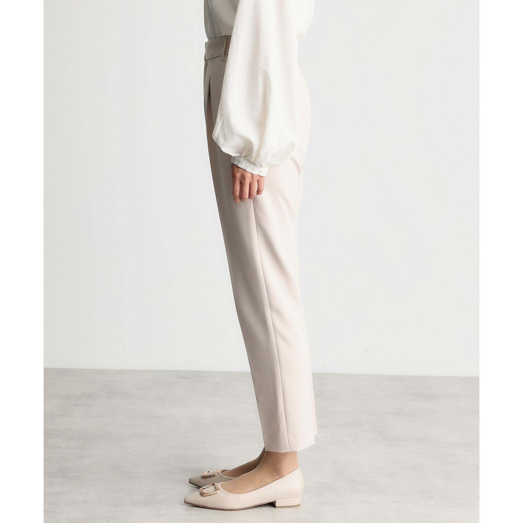 ザ ショップ ティーケー  (ウィメン) THE SHOP TK(Women) ダブルクロステーパードパンツ サスティナブル （ブラック(019)） ブラック(019)