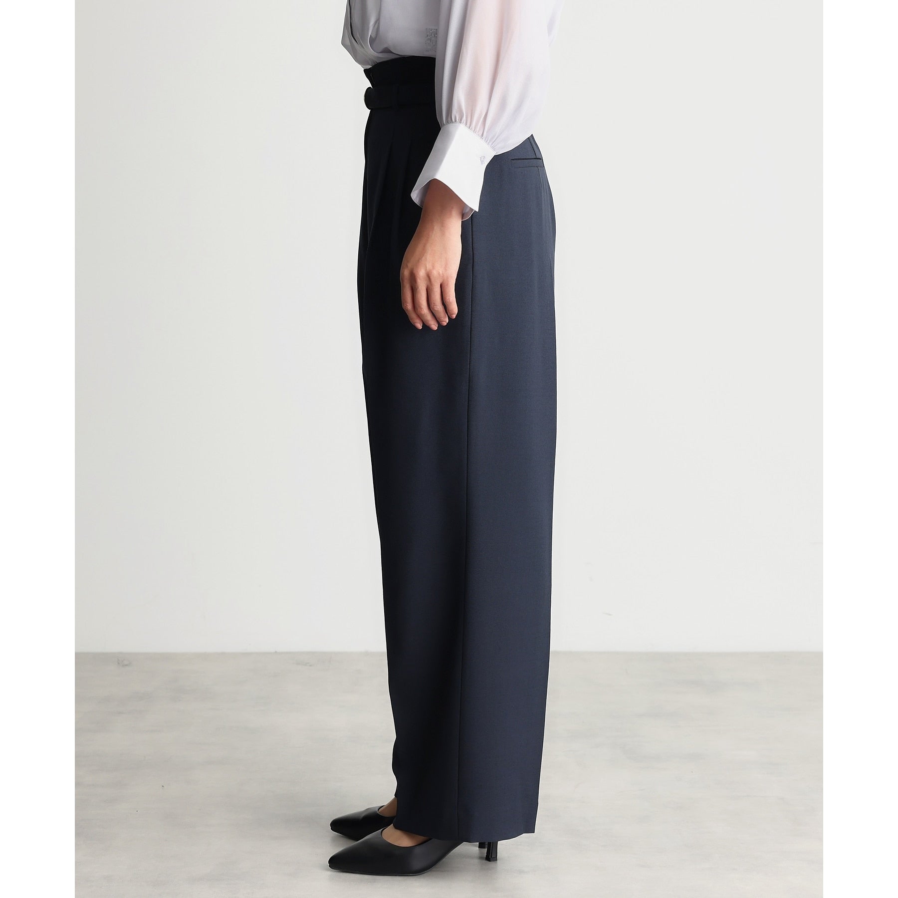 ザ ショップ ティーケー  (ウィメン) THE SHOP TK(Women) CAVIAN 2タックワイドパンツ （ネイビー(094)） ネイビー(094)