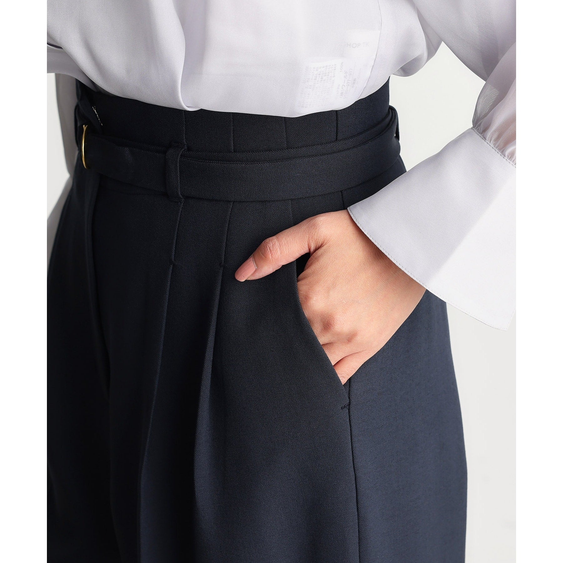 ザ ショップ ティーケー  (ウィメン) THE SHOP TK(Women) CAVIAN 2タックワイドパンツ （ネイビー(094)） ネイビー(094)