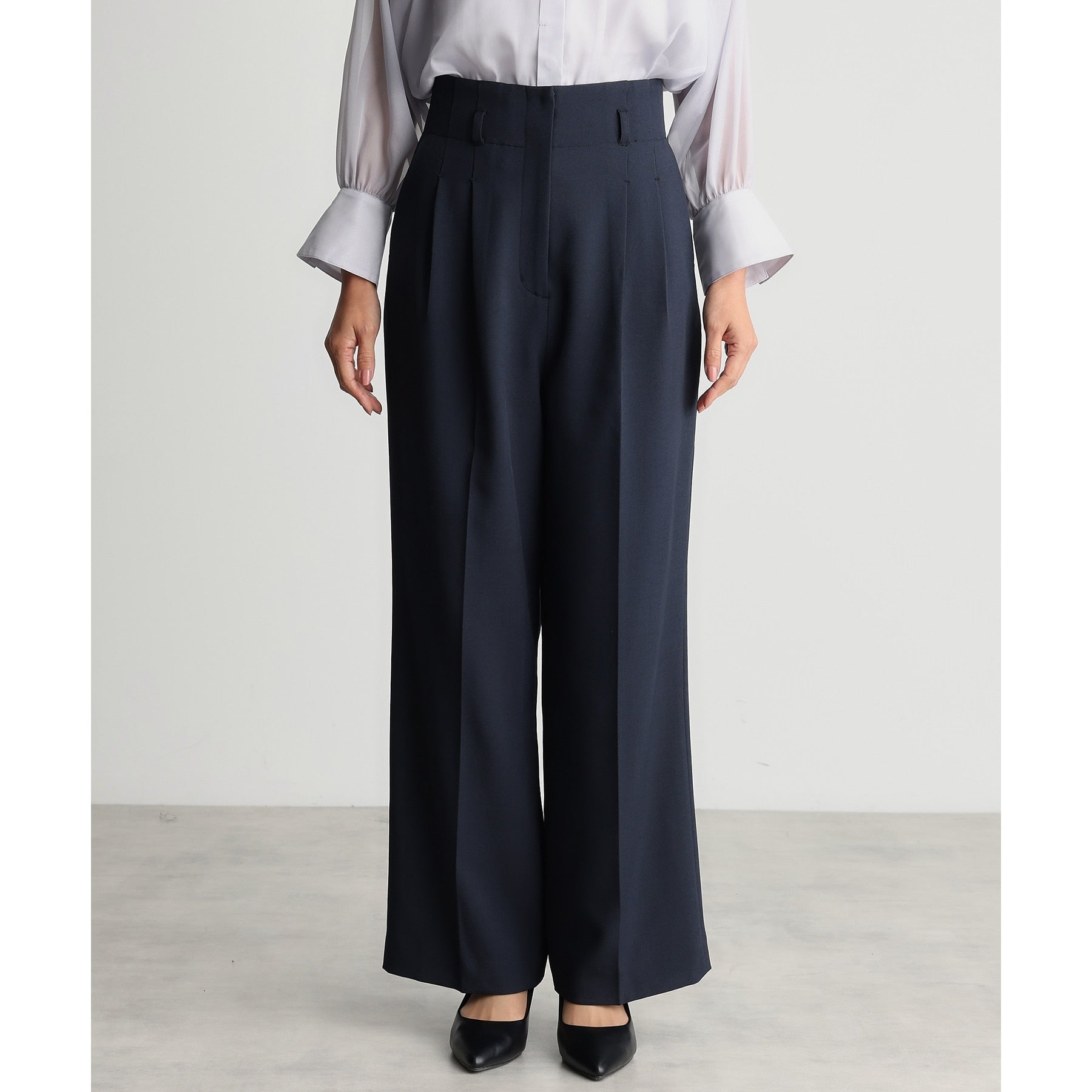 ザ ショップ ティーケー  (ウィメン) THE SHOP TK(Women) CAVIAN 2タックワイドパンツ （ネイビー(094)） ネイビー(094)