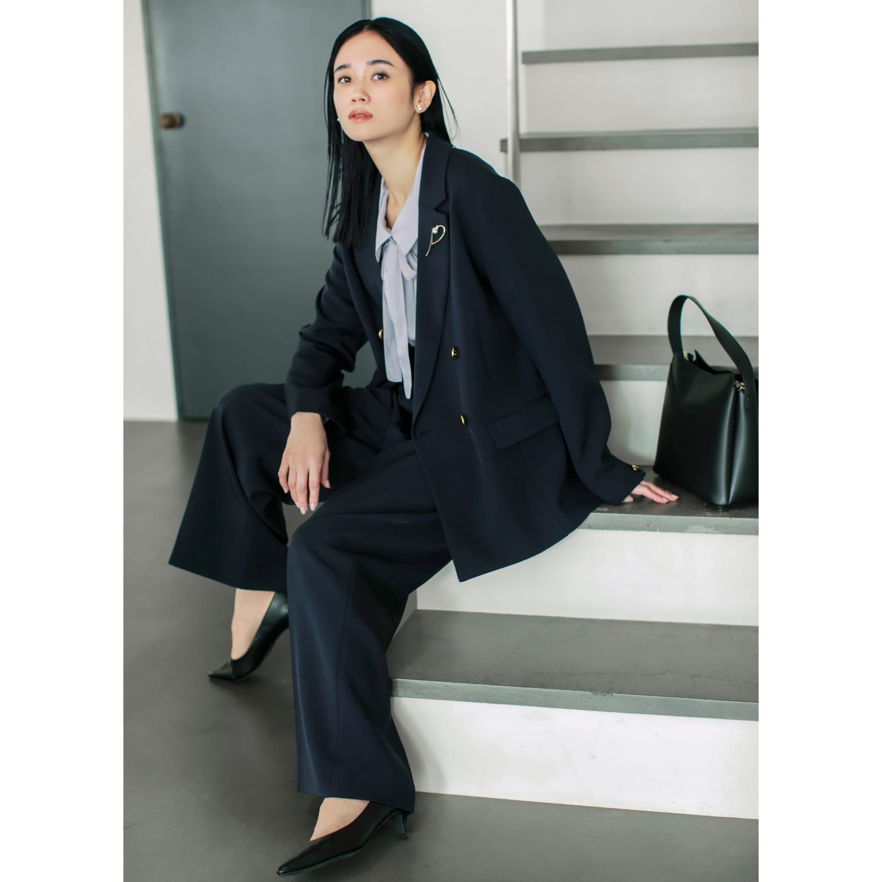ザ ショップ ティーケー  (ウィメン) THE SHOP TK(Women) CAVIAN 2タックワイドパンツ （ネイビー(094)） ネイビー(094)