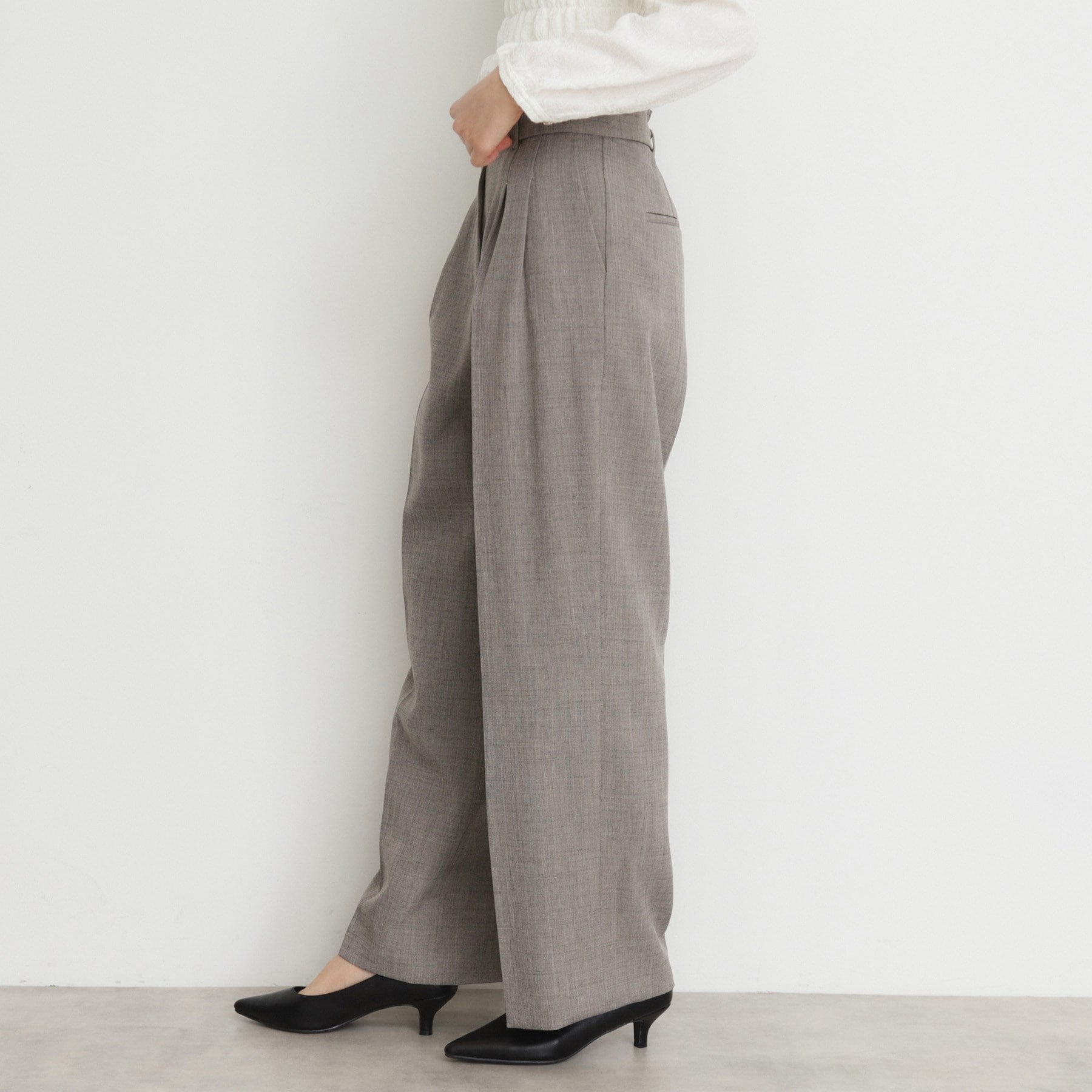 ザ ショップ ティーケー  (ウィメン) THE SHOP TK(Women) CAVIAN 2タックワイドパンツ （ネイビー(094)） ネイビー(094)