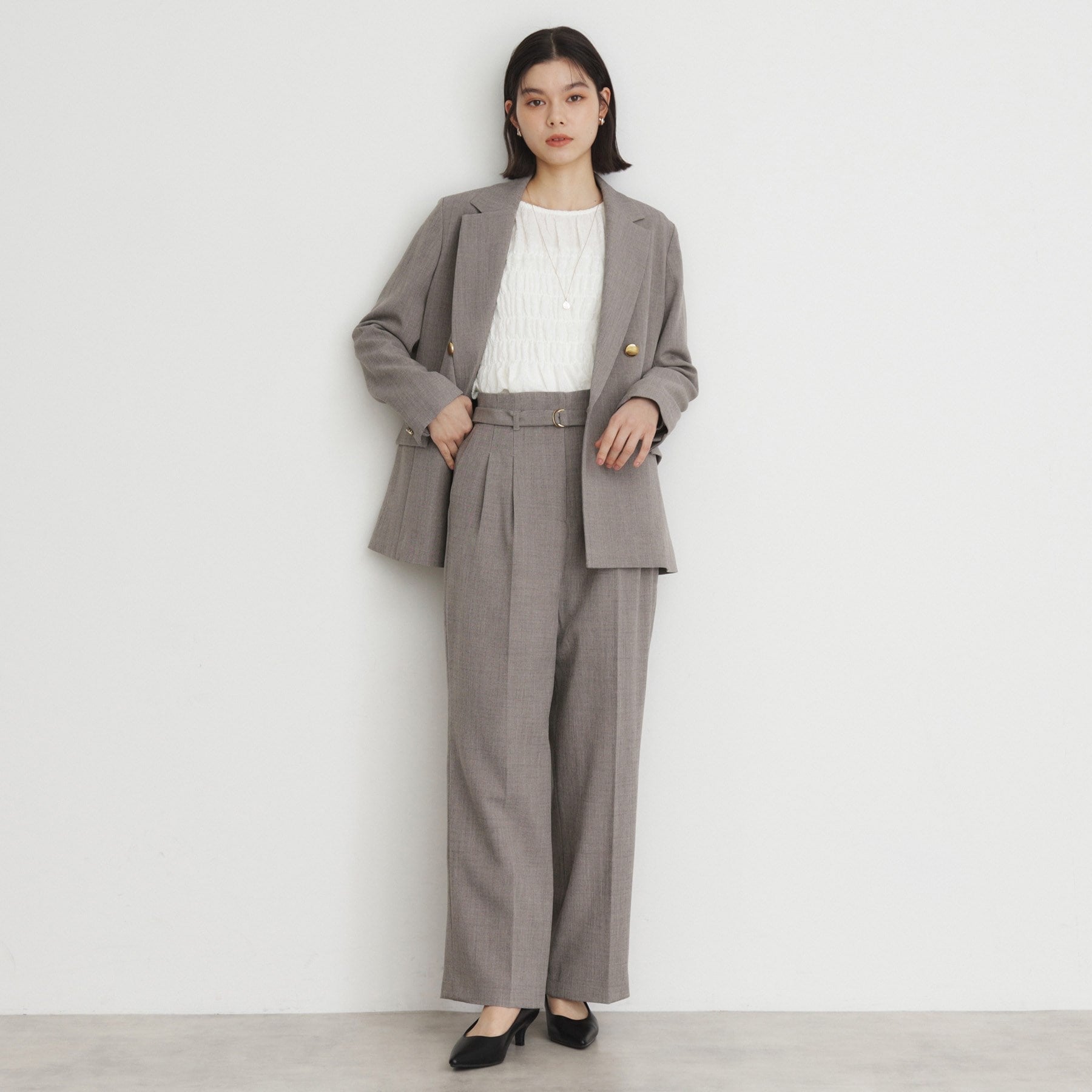 ザ ショップ ティーケー  (ウィメン) THE SHOP TK(Women) CAVIAN 2タックワイドパンツ （ネイビー(094)） ネイビー(094)