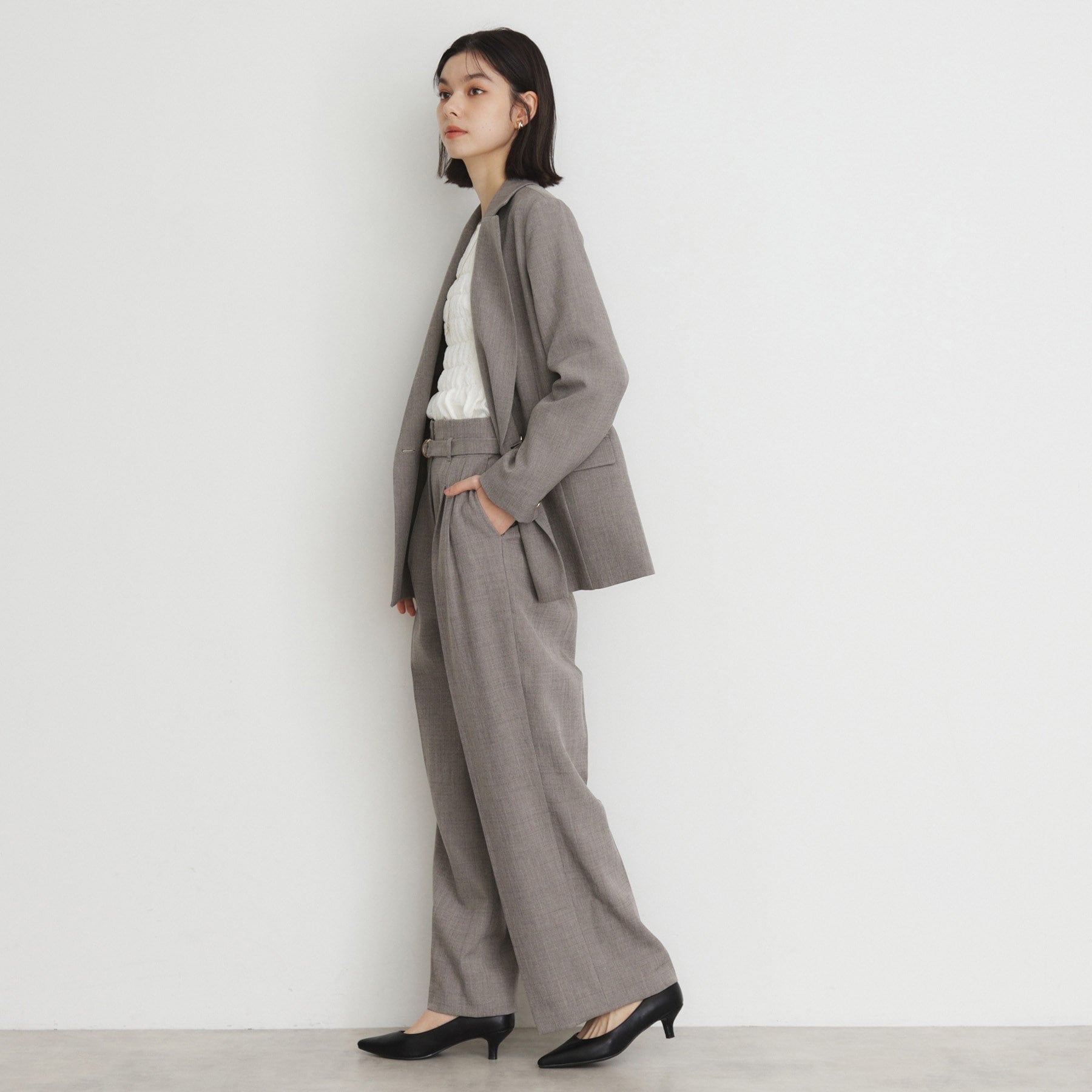 ザ ショップ ティーケー  (ウィメン) THE SHOP TK(Women) CAVIAN 2タックワイドパンツ （ネイビー(094)） ネイビー(094)