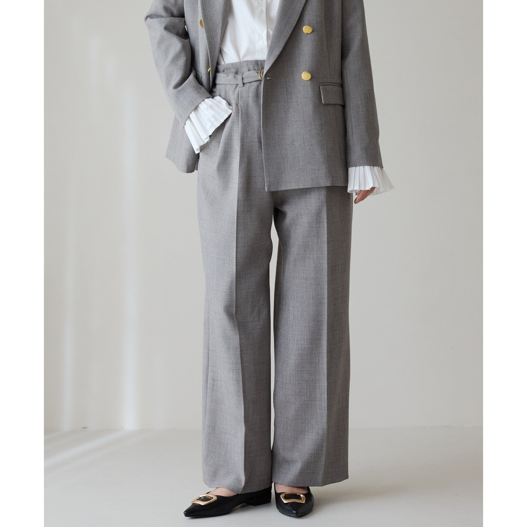 ザ ショップ ティーケー  (ウィメン) THE SHOP TK(Women) CAVIAN 2タックワイドパンツ （ネイビー(094)） ネイビー(094)
