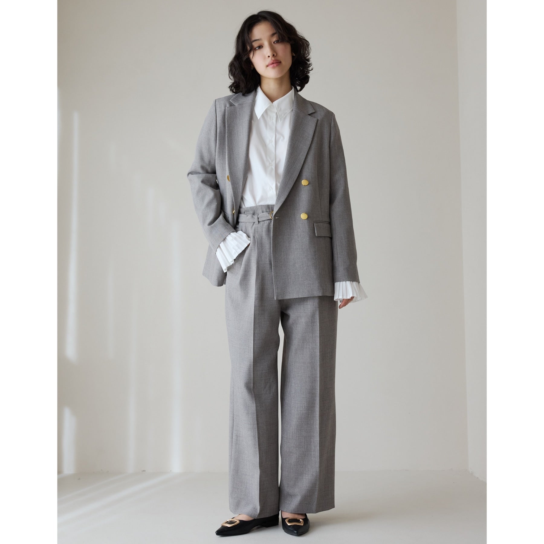 ザ ショップ ティーケー  (ウィメン) THE SHOP TK(Women) CAVIAN 2タックワイドパンツ （ネイビー(094)） ネイビー(094)