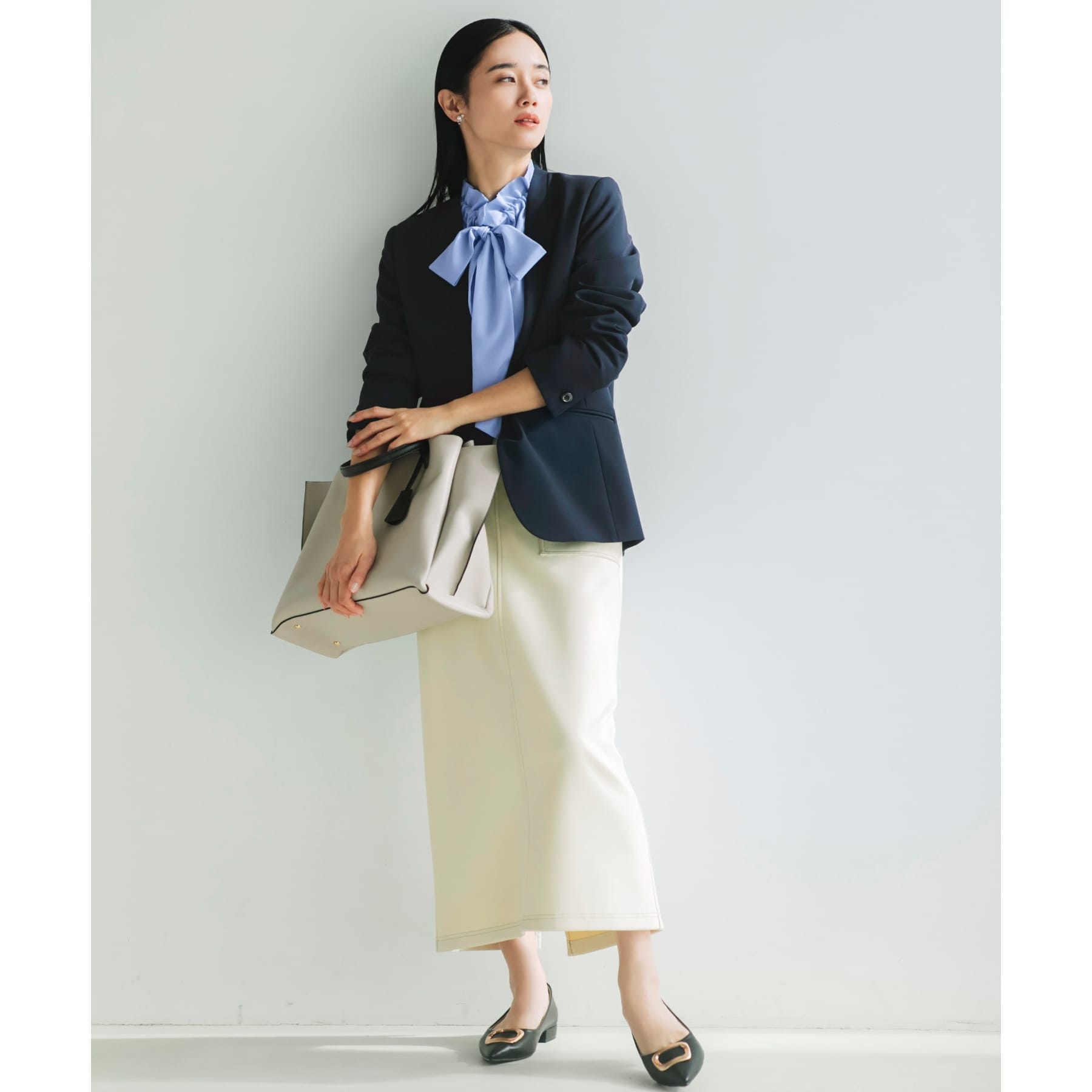 ザ ショップ ティーケー  (ウィメン) THE SHOP TK(Women) レザー調タイトスカート （スミクロ(018)） スミクロ(018)