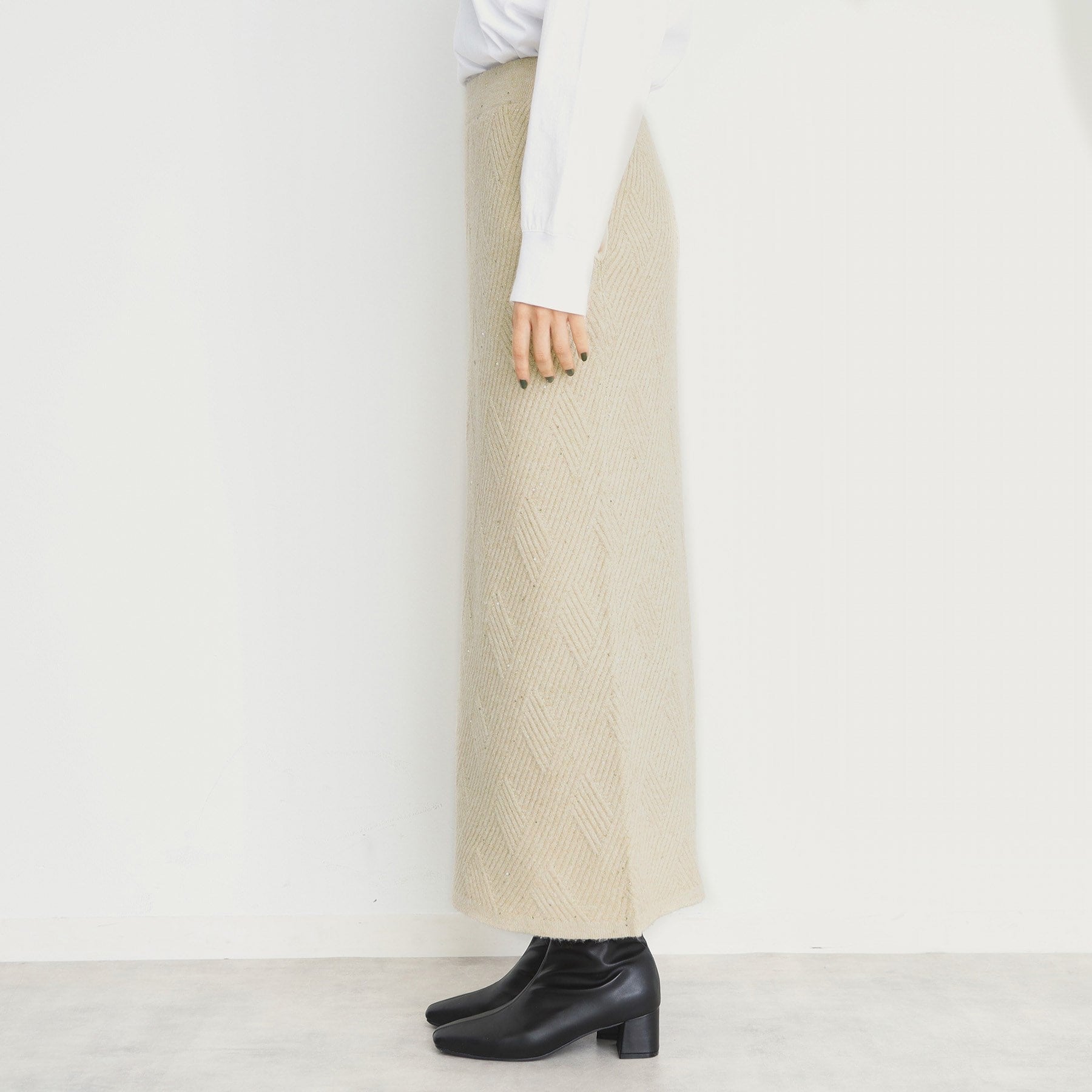 ザ ショップ ティーケー  (ウィメン) THE SHOP TK(Women) リンクススパンコールニットスカート （ブラック(019)） ブラック(019)