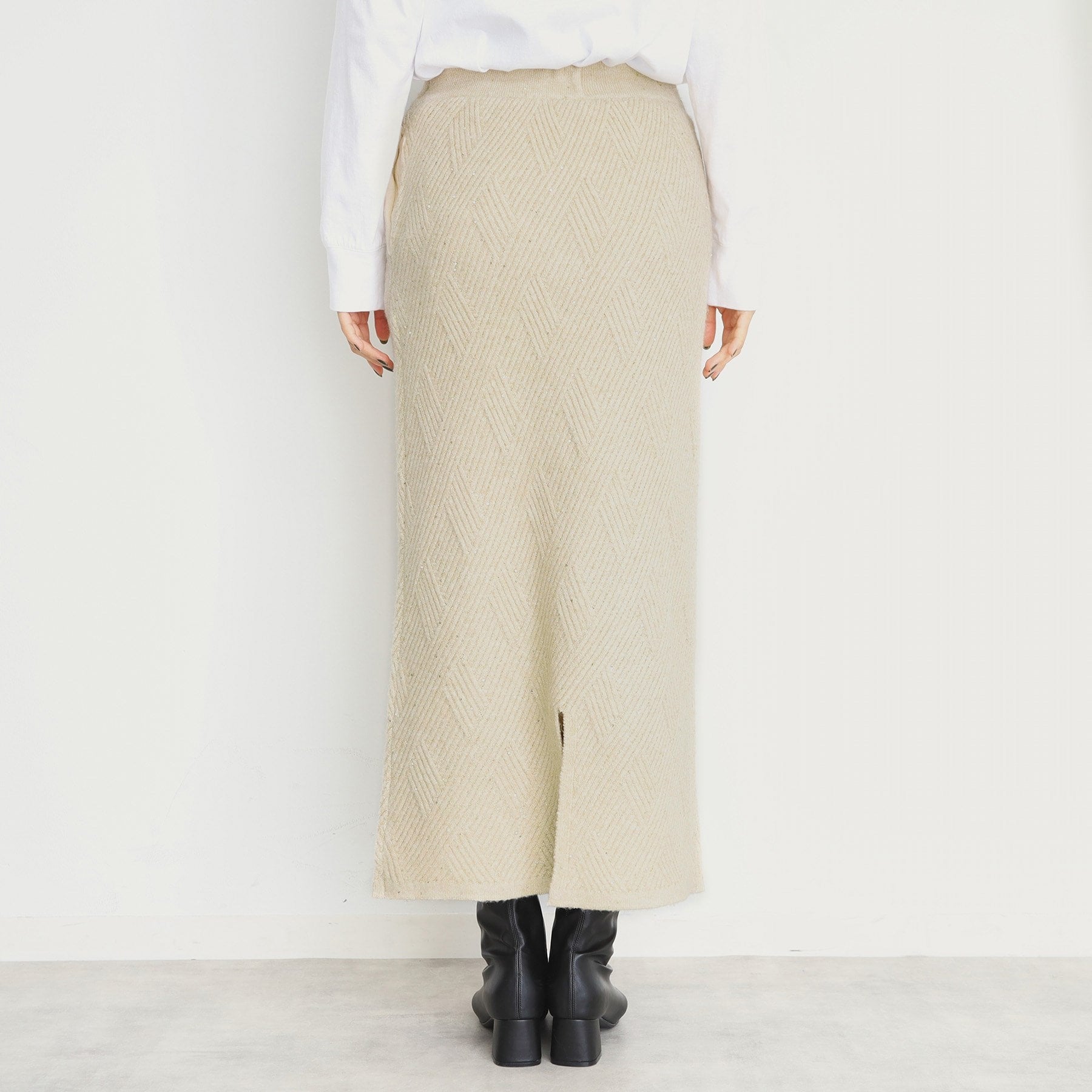 ザ ショップ ティーケー  (ウィメン) THE SHOP TK(Women) リンクススパンコールニットスカート （ブラック(019)） ブラック(019)