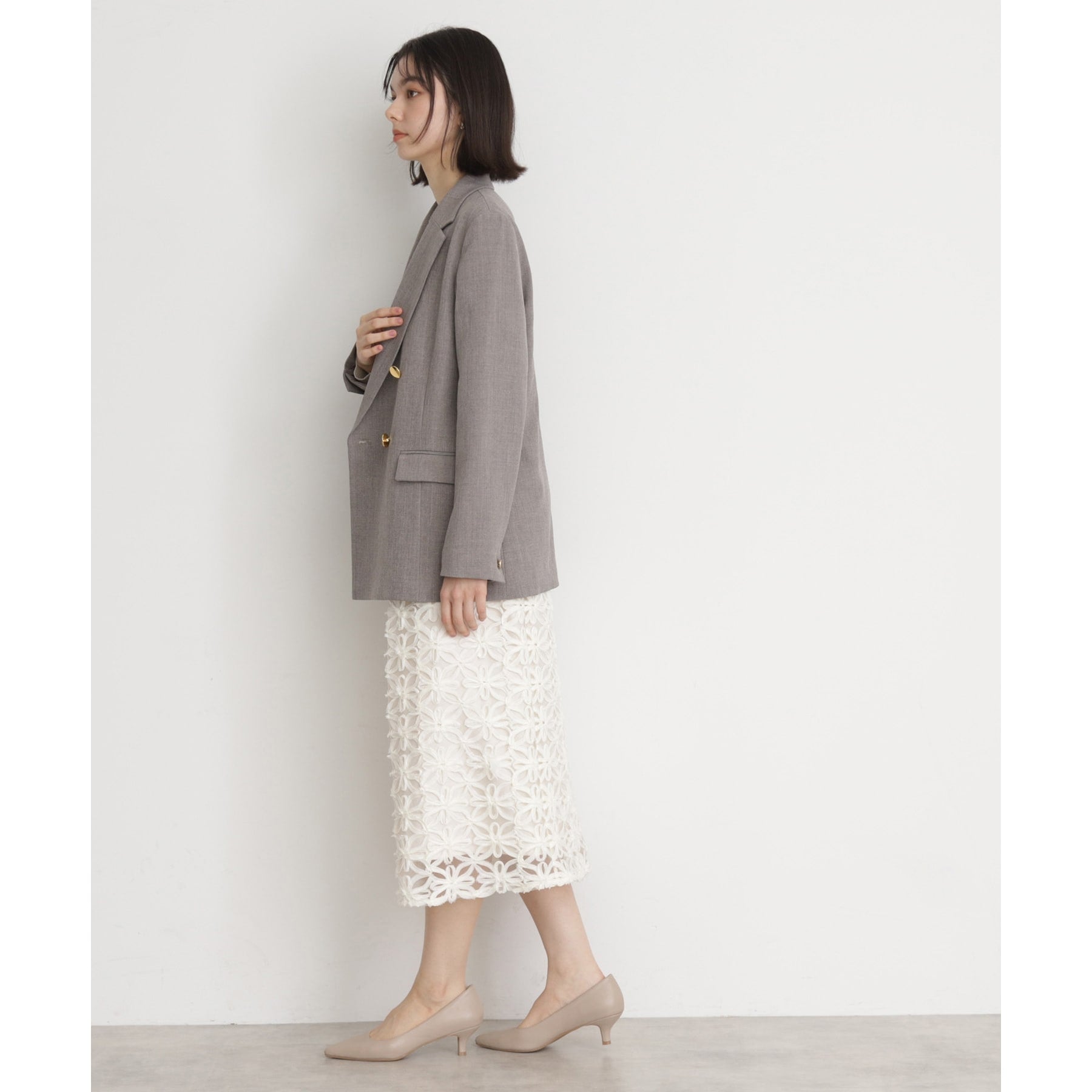ザ ショップ ティーケー  (ウィメン) THE SHOP TK(Women) 刺繍レーススカート （ブラック(019)） ブラック(019)